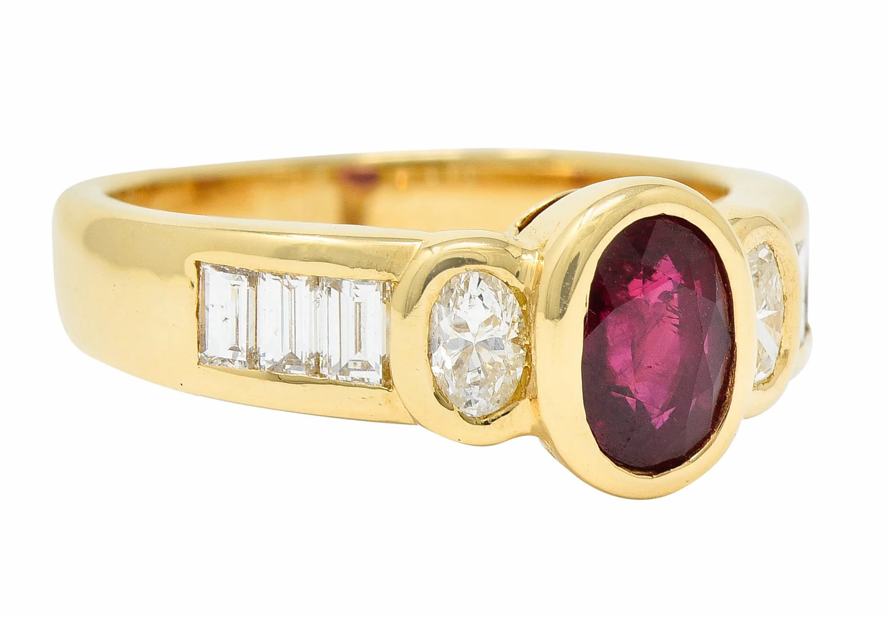 Mellerio Paris Vintage 2.10 CTW Ruby Diamond 18 Karat Gold Gemstone Ring - Image 3