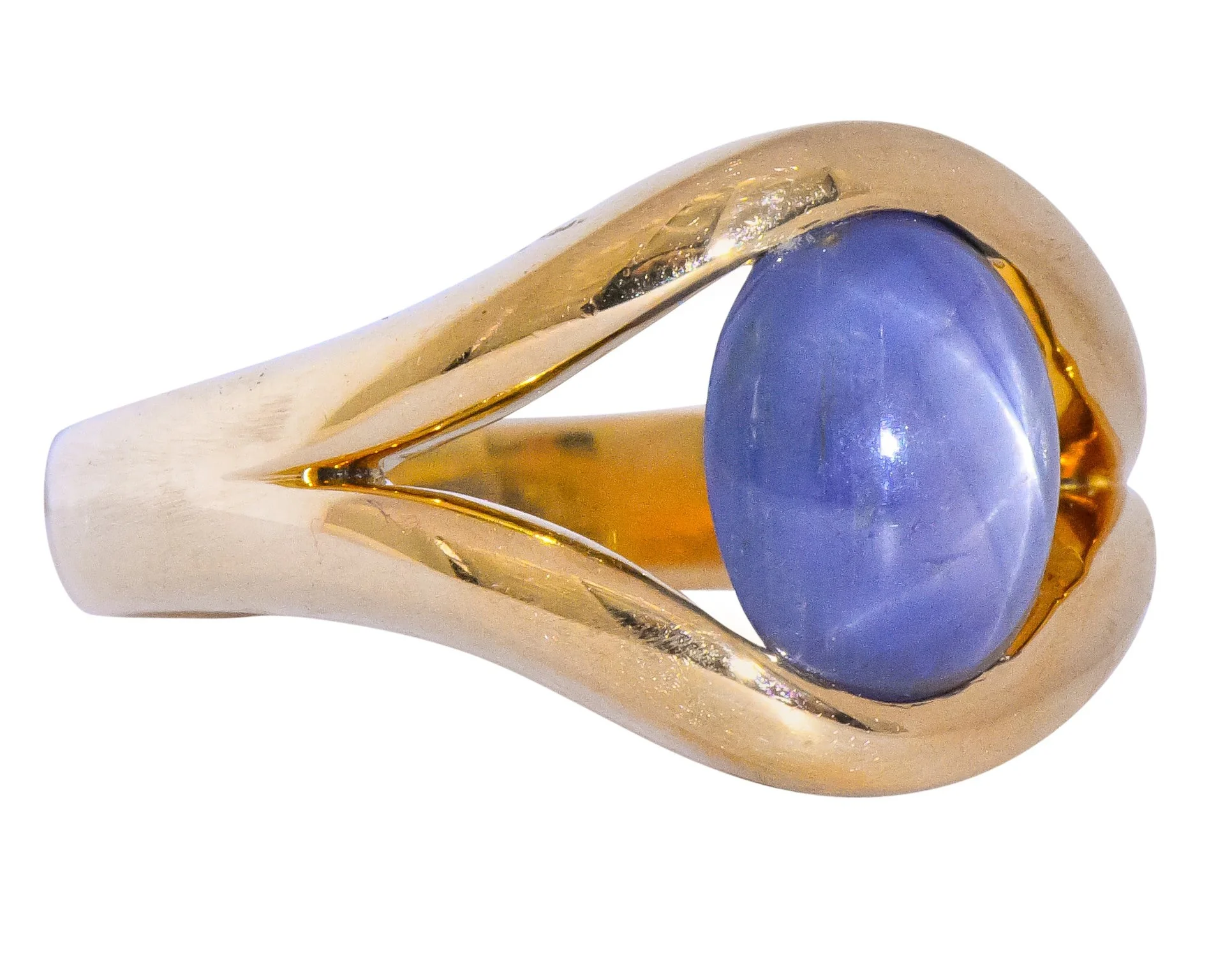 Men's Vintage 6.00 CTW Star Sapphire 18 Karat Gold Ring - Image 2