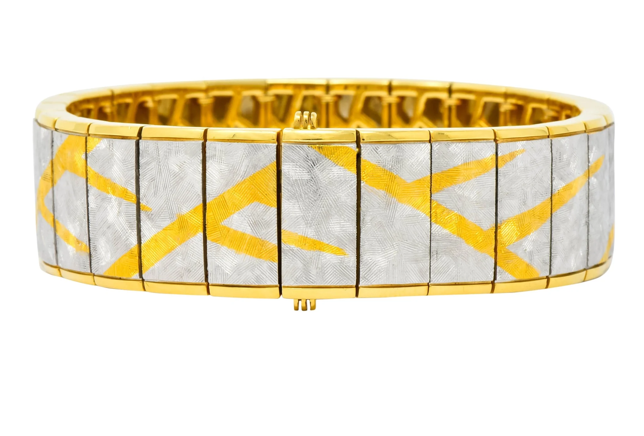 Michael Bondanza 1990’s Platinum 18 Karat Gold Signature Bracelet - Image 4