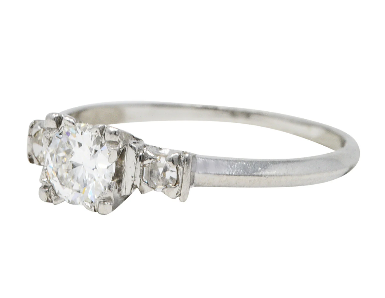Mid-Century 0.38 CTW Diamond Platinum Engagement Ring - Image 2