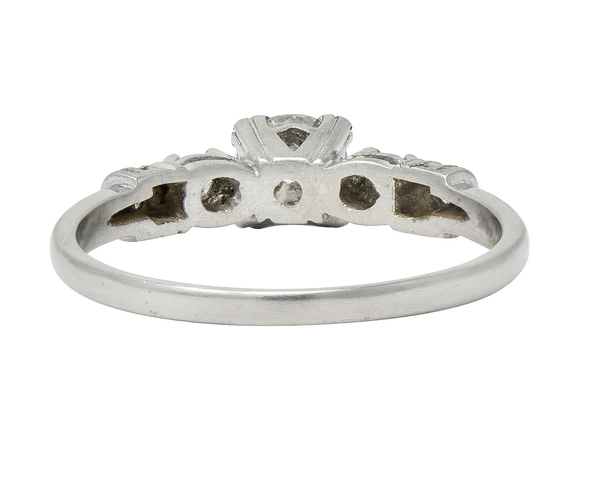 Mid-Century 0.55 CTW Diamond Platinum Five Stone Vintage Engagement Ring - Image 4