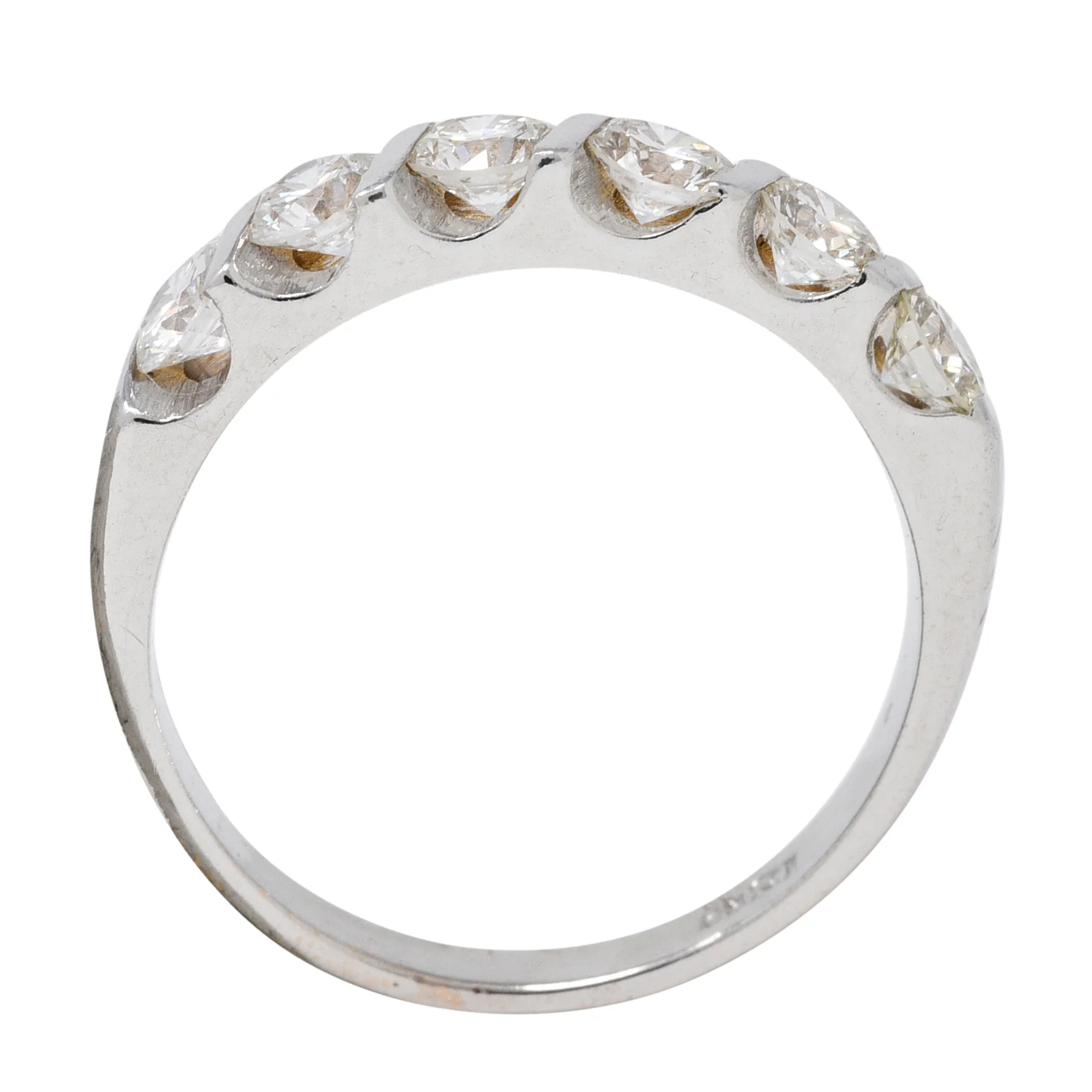 Mid-Century 0.72 CTW Diamond 18 Karat White Gold Twist Vintage Band Ring - Image 8