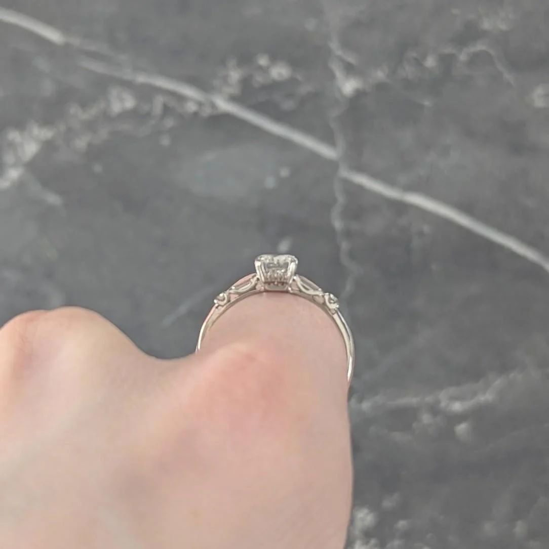 Mid-Century 0.85 CTW Transitional Cut Diamond Platinum Vintage Engagement Ring - Image 13