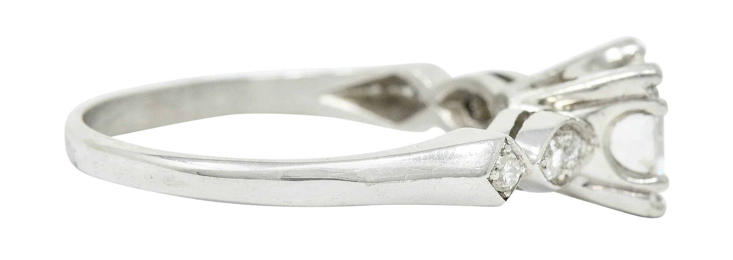 Mid-Century 0.88 CTW Diamond Platinum Engagement Ring - Image 3