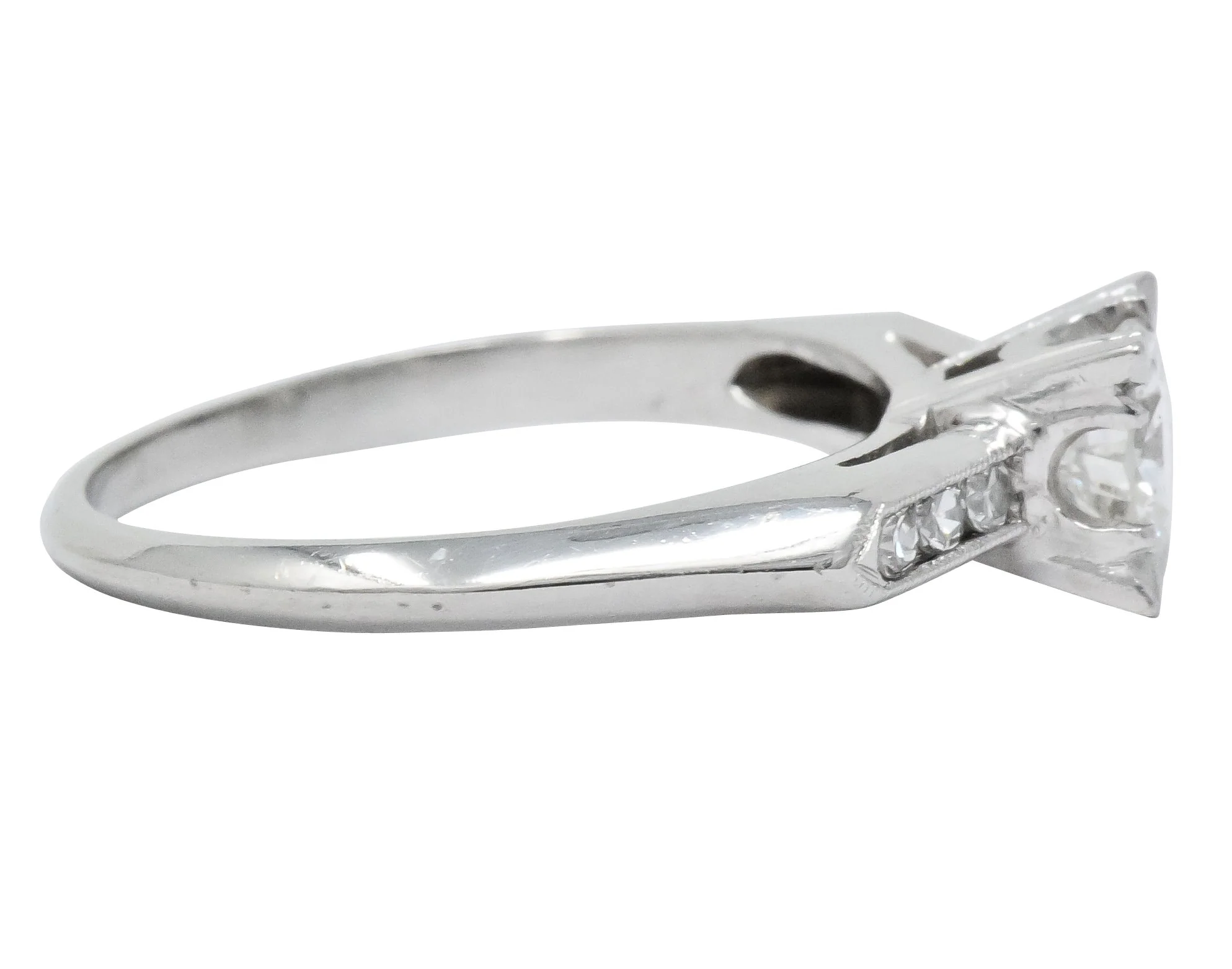 Mid-Century 1.08 CTW Round Brilliant Cut Diamond Platinum Engagement Ring - Image 3