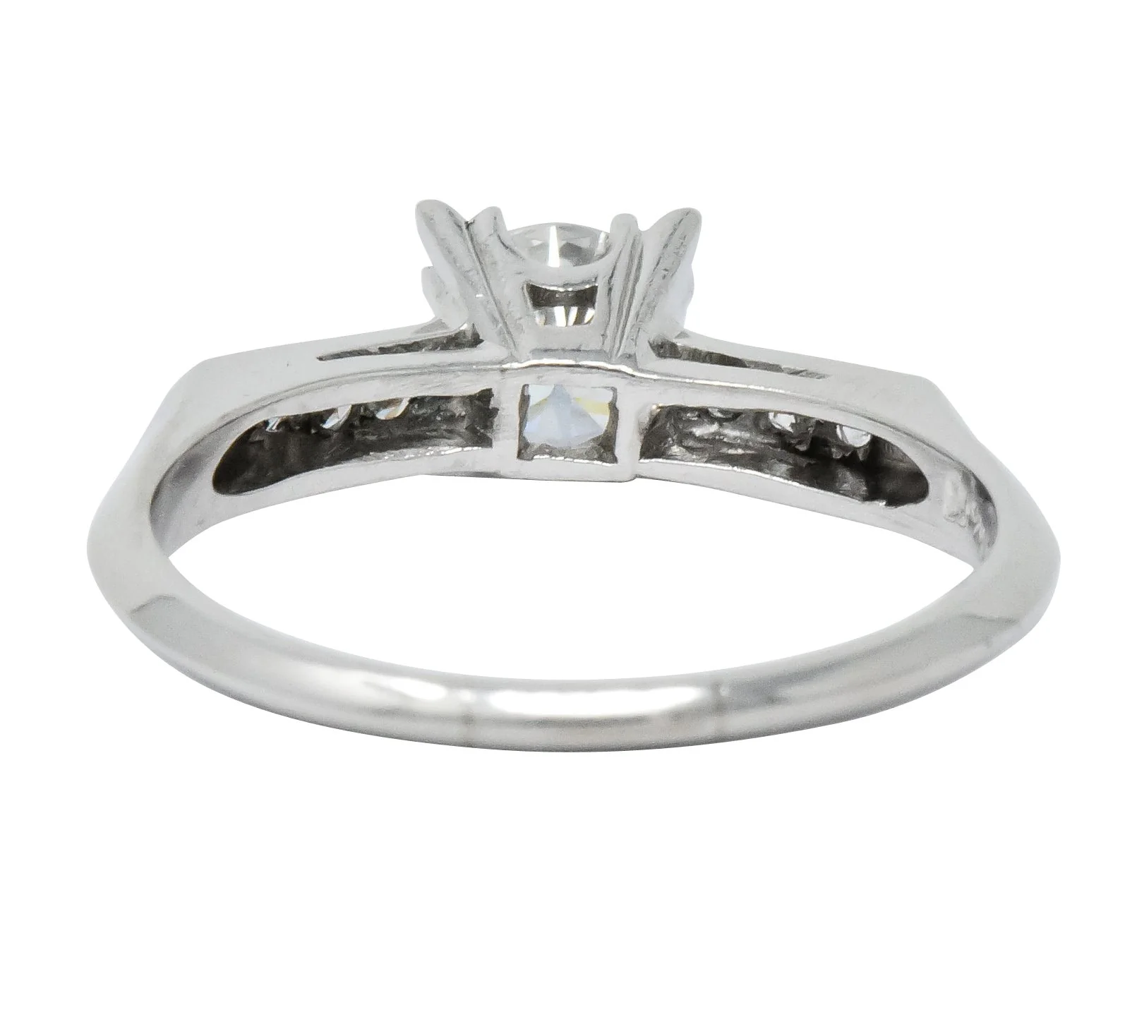 Mid-Century 1.08 CTW Round Brilliant Cut Diamond Platinum Engagement Ring - Image 4