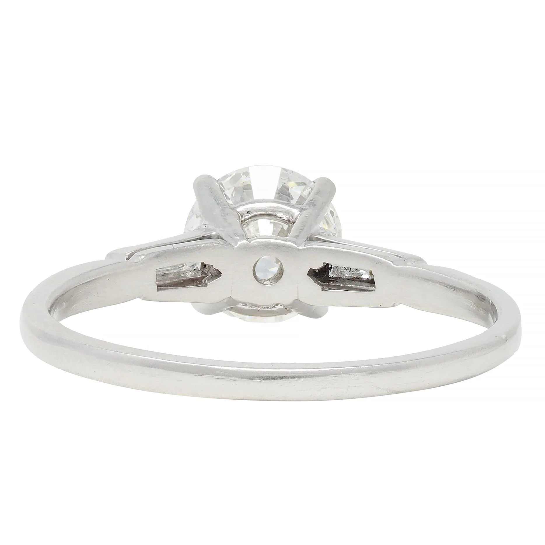 Mid-Century 1.20 CTW Transitional Cut Diamond Platinum Engagement Ring - Image 5