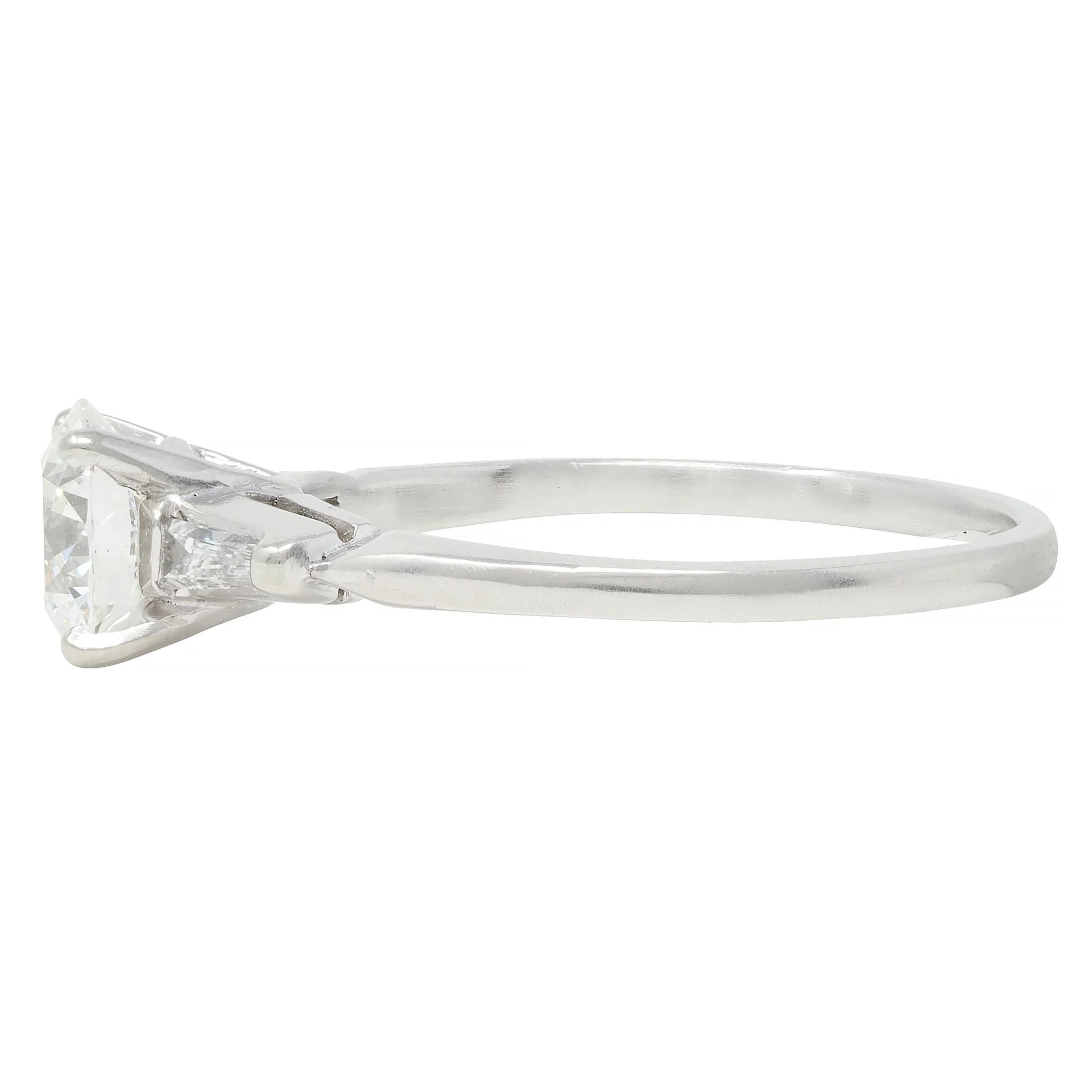 Mid-Century 1.20 CTW Transitional Cut Diamond Platinum Engagement Ring - Image 6