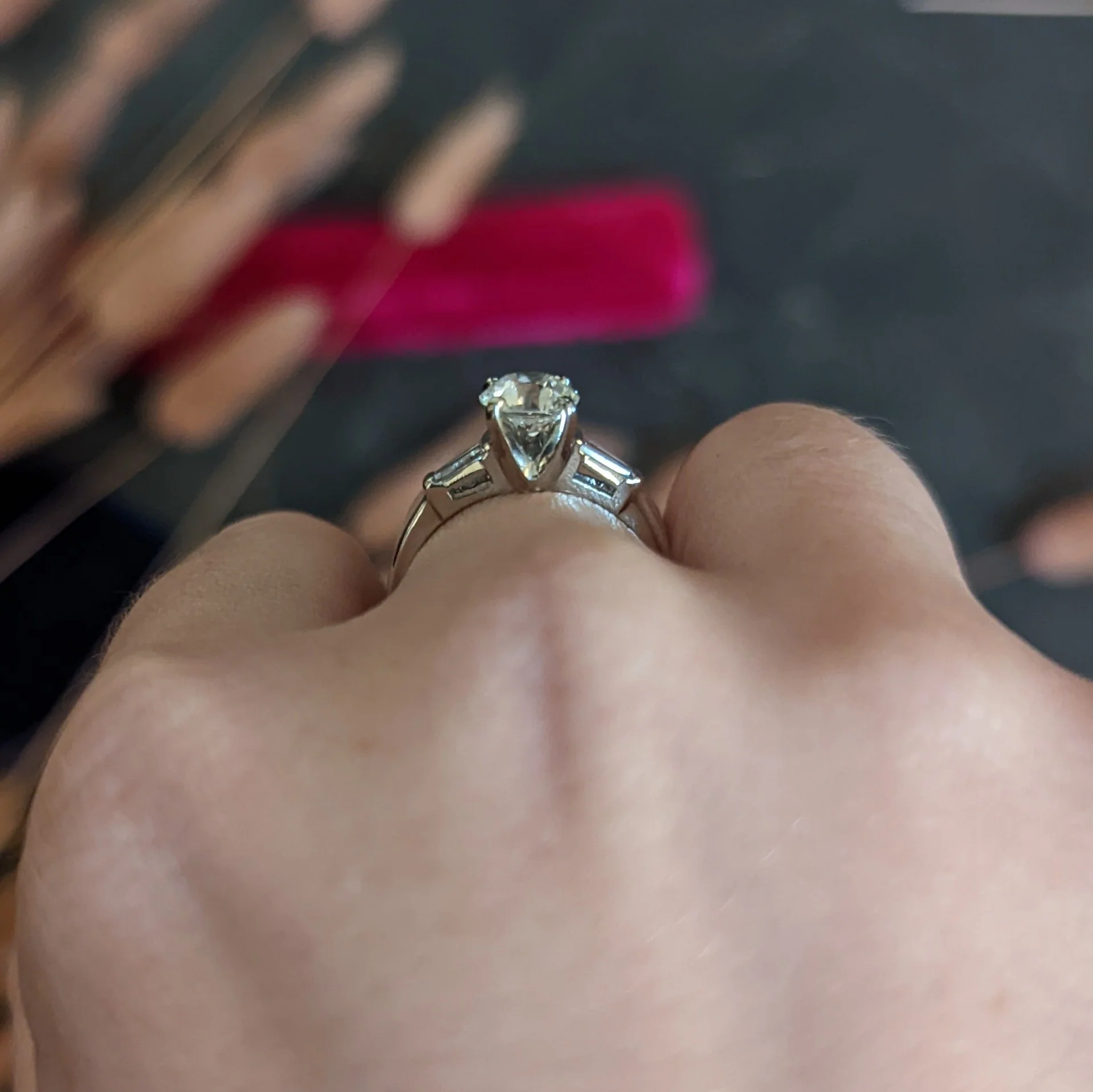 Mid-Century 1.26 CTW Diamond Platinum Engagement Ring GIA - Image 15