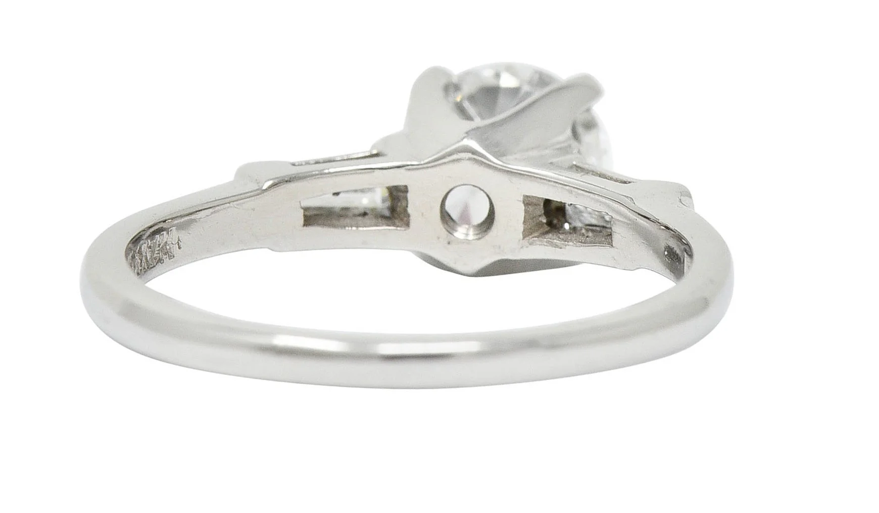 Mid-Century 1.26 CTW Diamond Platinum Engagement Ring GIA - Image 4