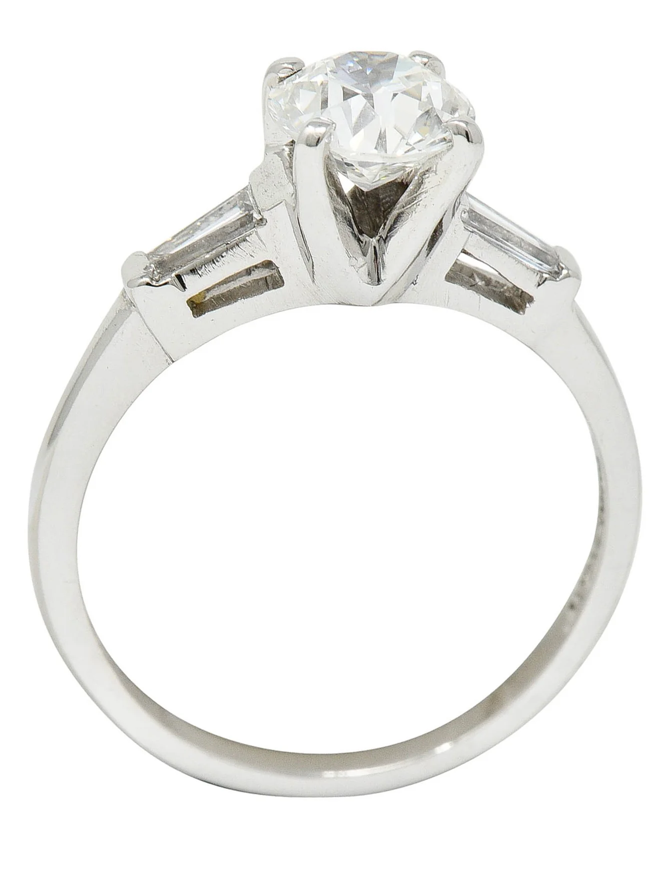 Mid-Century 1.26 CTW Diamond Platinum Engagement Ring GIA - Image 7