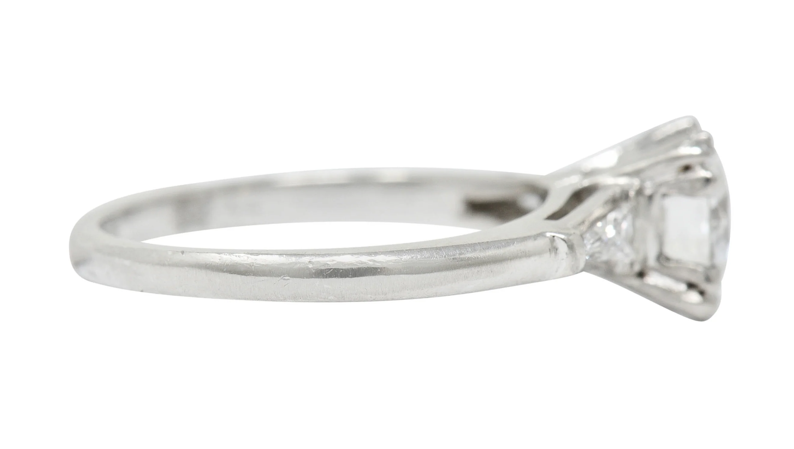 Mid-Century 1.40 CTW Diamond Platinum Engagement Ring GIA Circa 1950 - Image 5