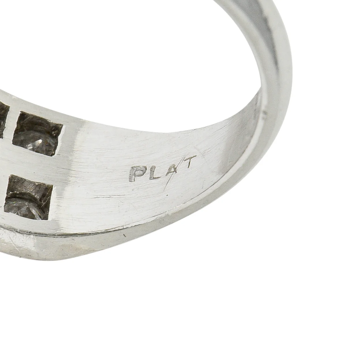 Mid-Century 1.50 CTW Diamond Platinum Band Ring Circa 1950 - Image 9