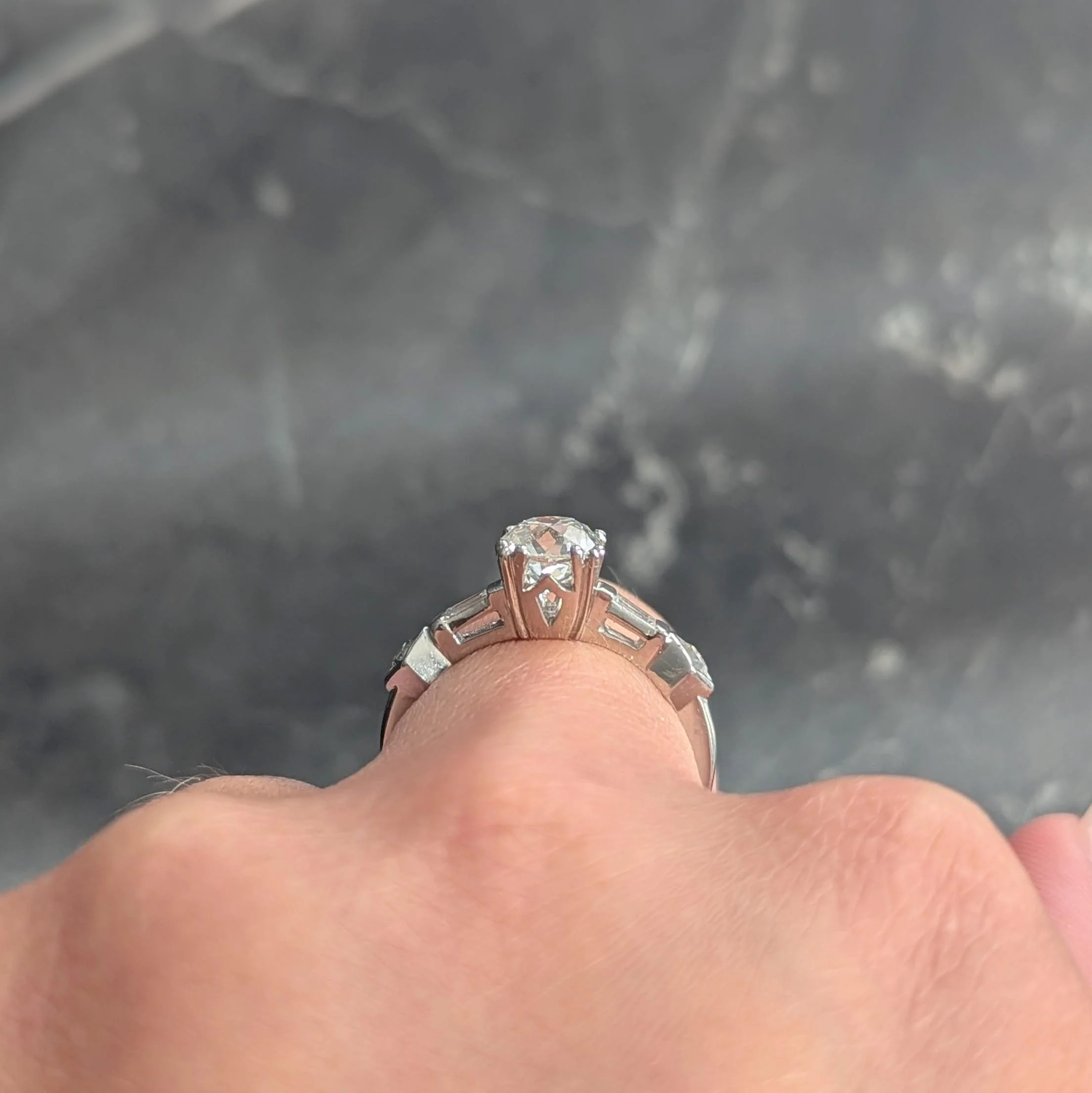 Mid-Century 1.63 CTW Old Mine Cut Diamond Platinum Engagement Ring GIA - Image 12