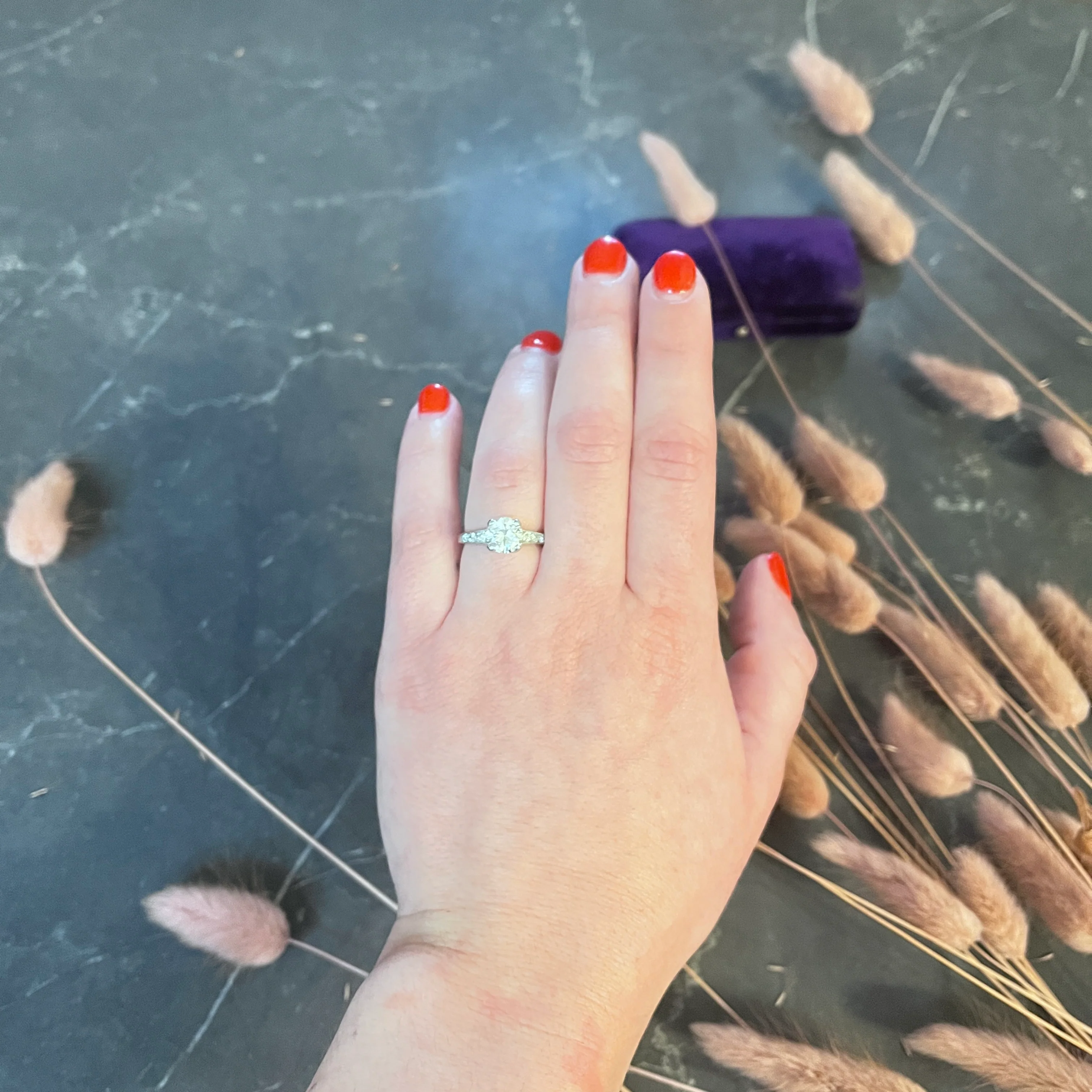 Mid-Century 1.65 CTW Diamond Platinum Engagement Ring - Image 12