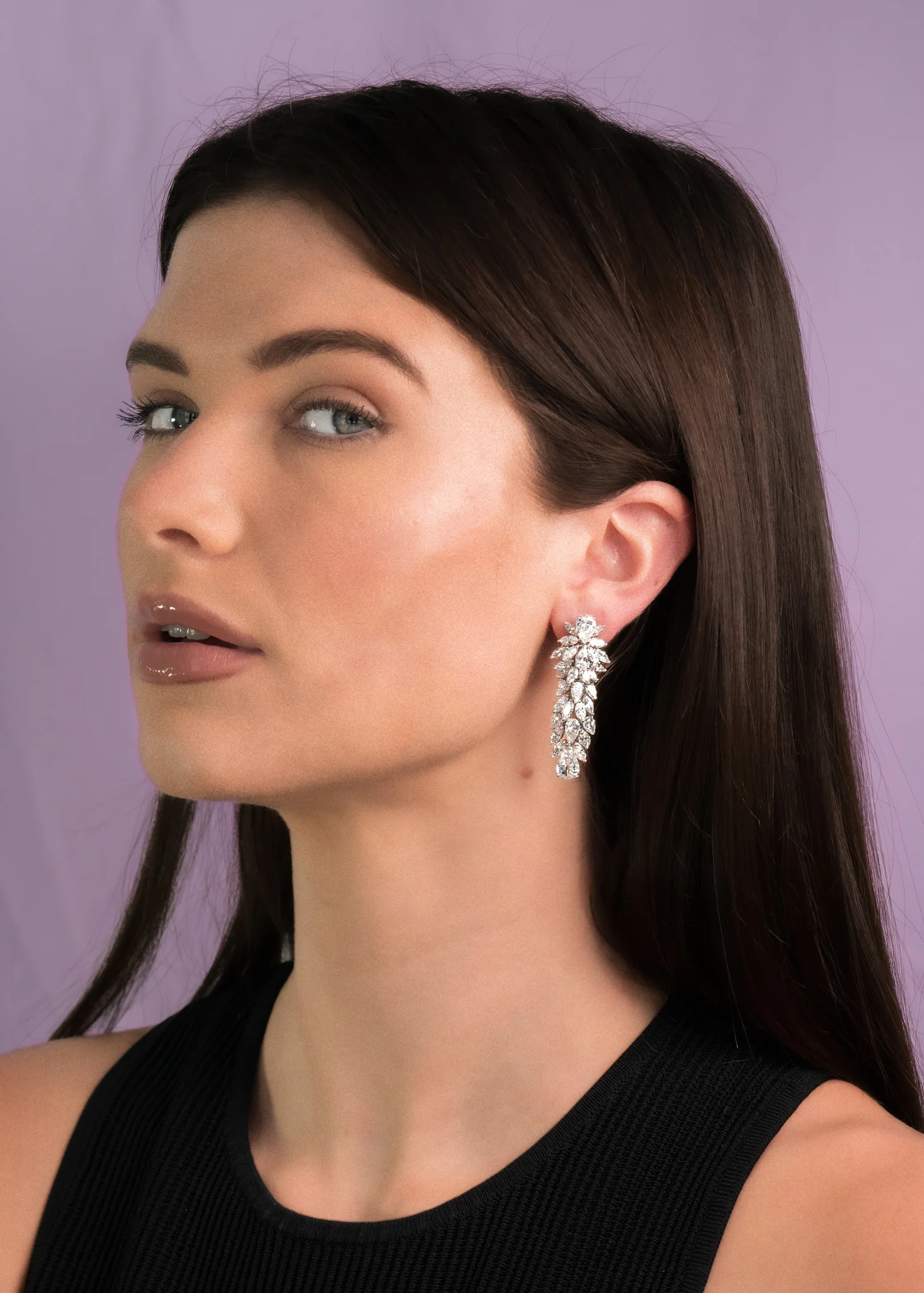 Mid-Century 17.33 CTW Pear & Marquise Cut Diamond Platinum Clustered Burst Vintage Drop Earrings - Image 10