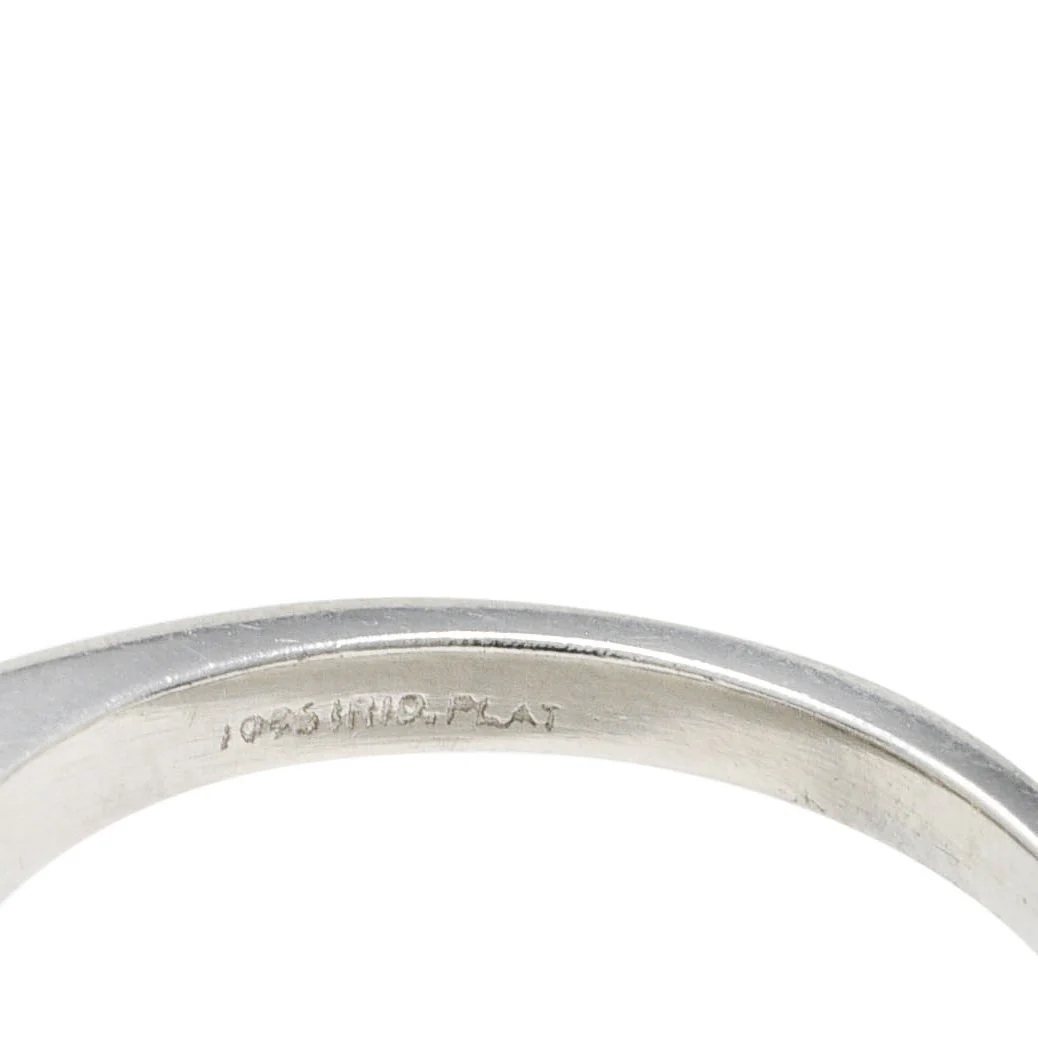 Mid-Century 1950's 1.79 CTW Old European Cut Diamond Platinum Vintage Bypass Ring - Image 7