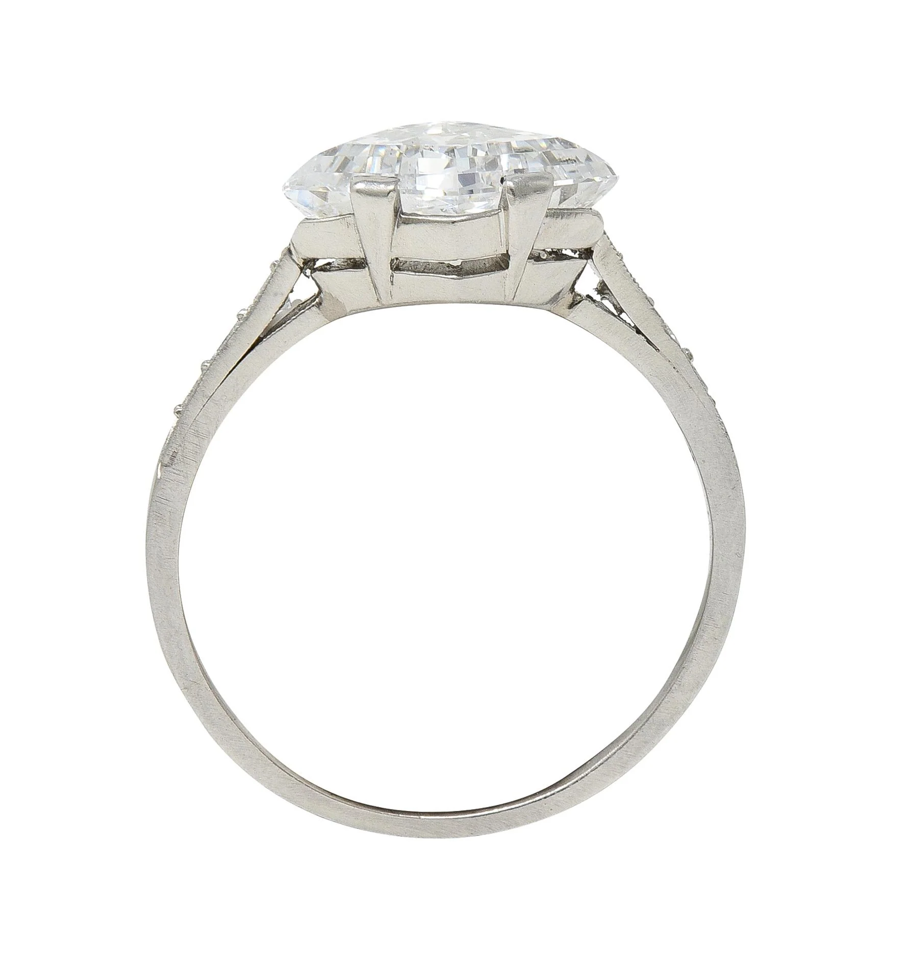 Mid-Century 2.13 CTW Fancy Kite Cut Diamond Platinum Vintage Engagement Ring GIA - Image 10