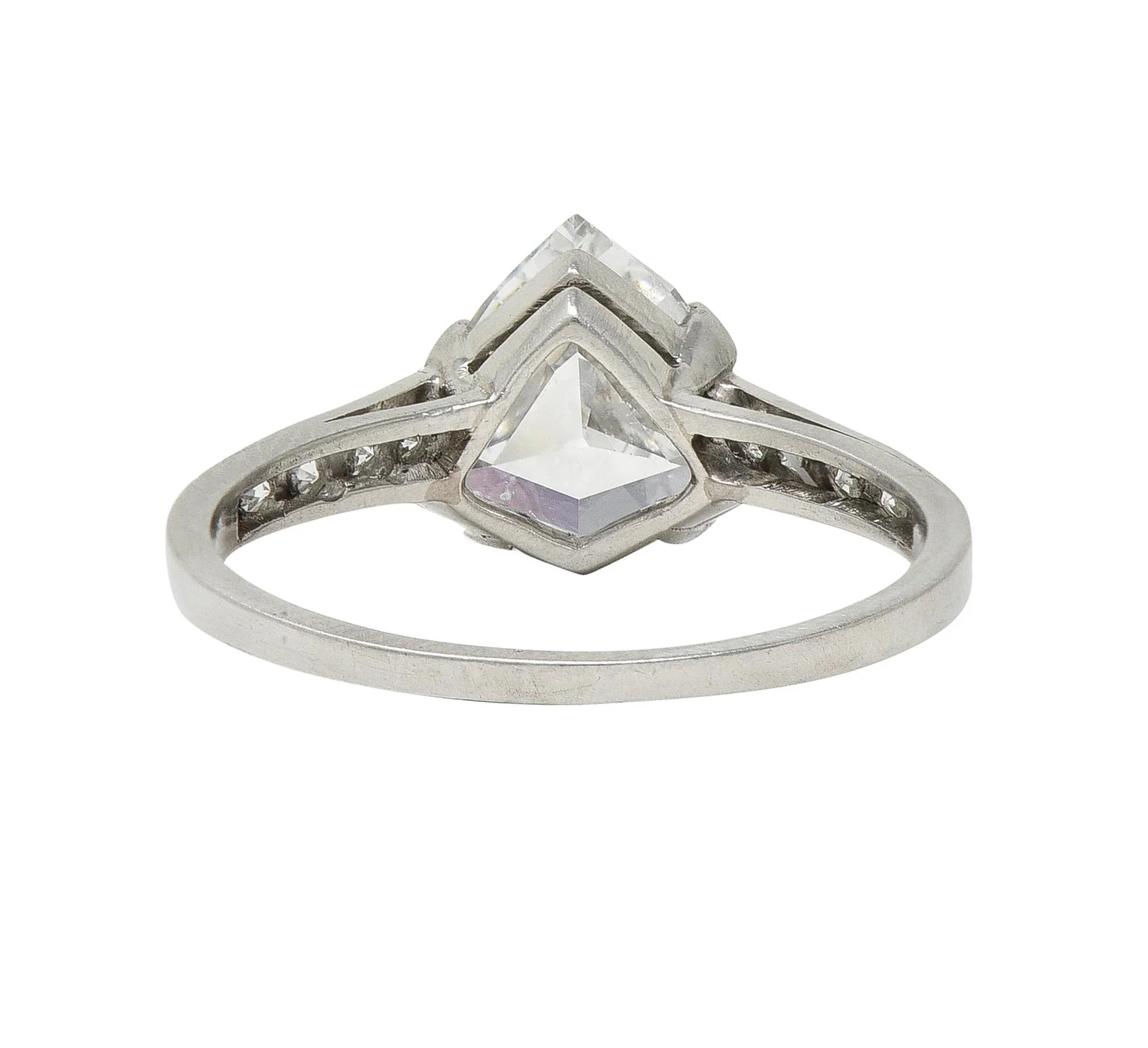 Mid-Century 2.13 CTW Fancy Kite Cut Diamond Platinum Vintage Engagement Ring GIA - Image 5