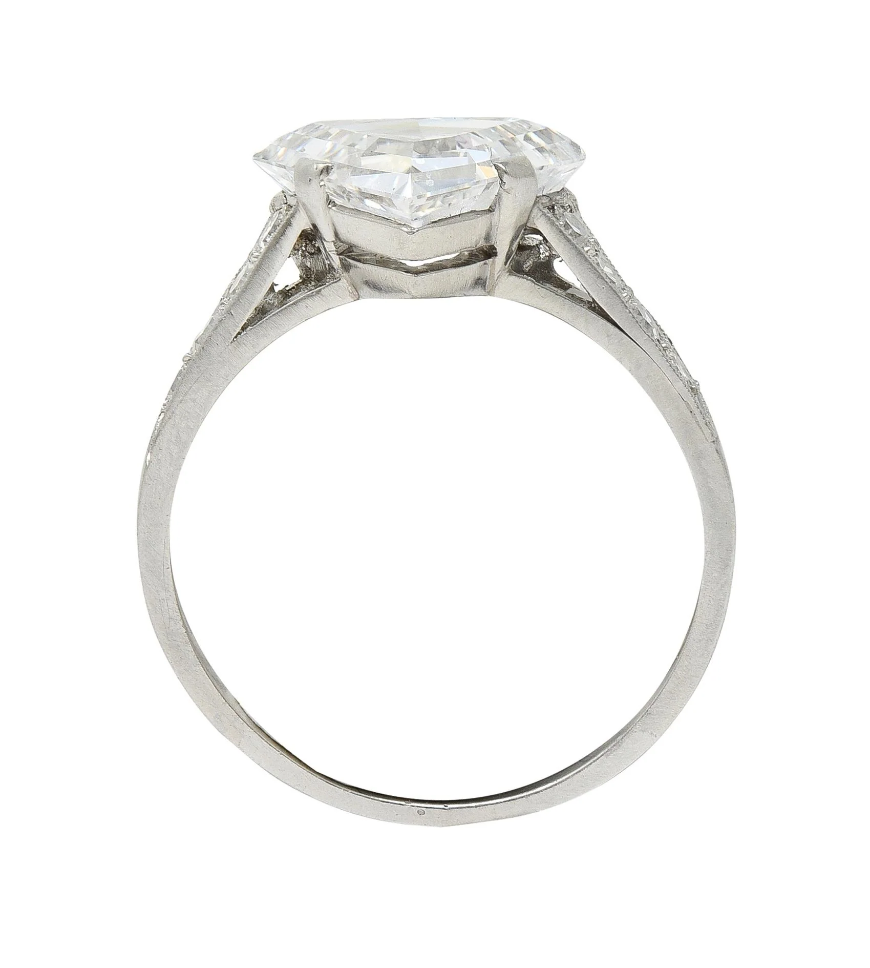 Mid-Century 2.13 CTW Fancy Kite Cut Diamond Platinum Vintage Engagement Ring GIA - Image 9
