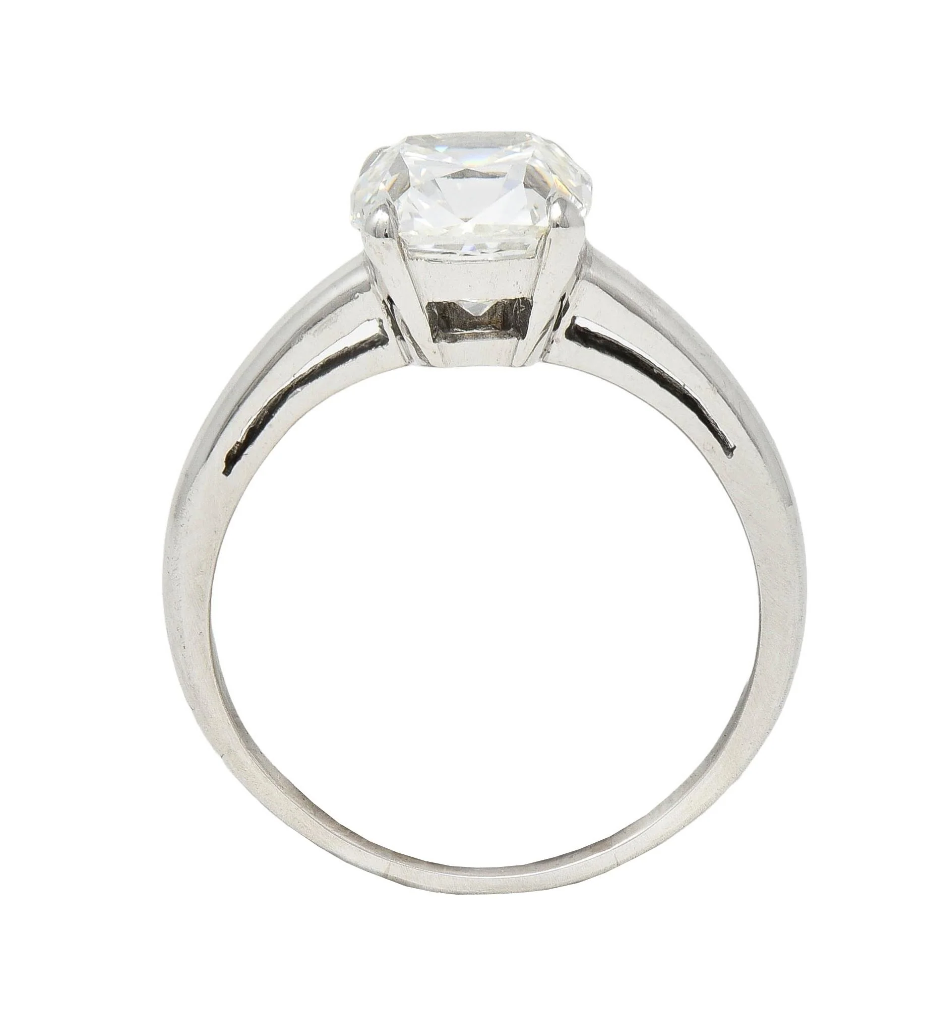 Mid-Century 2.33 CTW Old Mine Cut Diamond Platinum Solitaire Vintage Engagement Ring GIA - Image 10