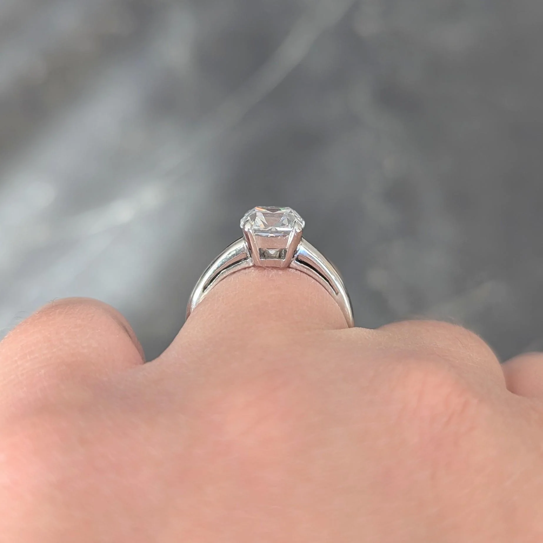 Mid-Century 2.33 CTW Old Mine Cut Diamond Platinum Solitaire Vintage Engagement Ring GIA - Image 14