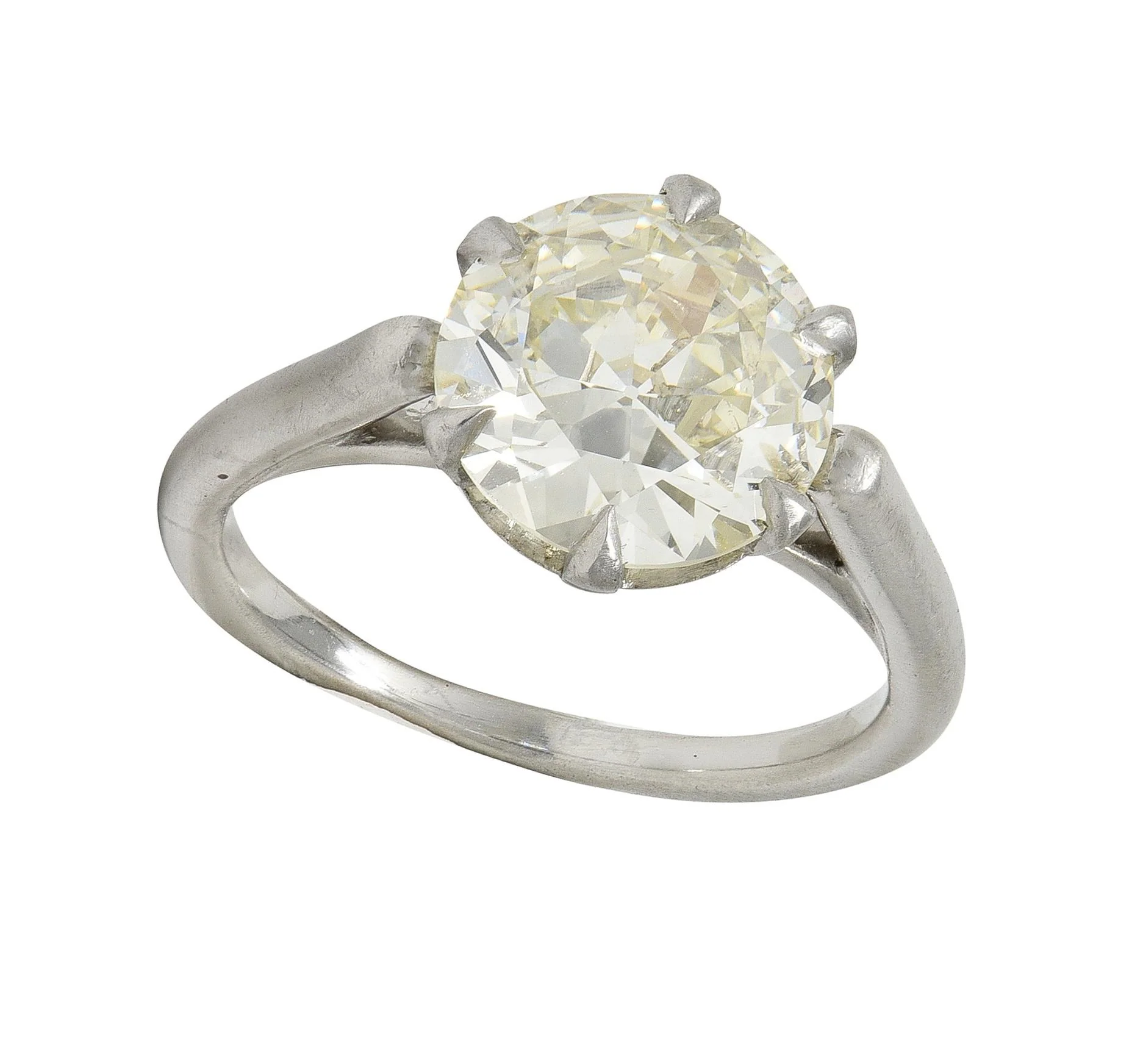 Mid-Century 2.64 CTW Diamond Platinum Vintage Solitaire Engagement Ring GIA - Image 10