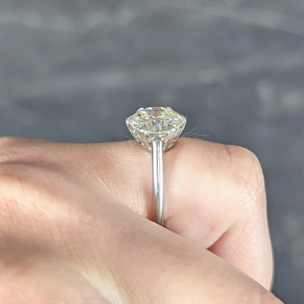 Mid-Century 2.64 CTW Diamond Platinum Vintage Solitaire Engagement Ring GIA - Image 12