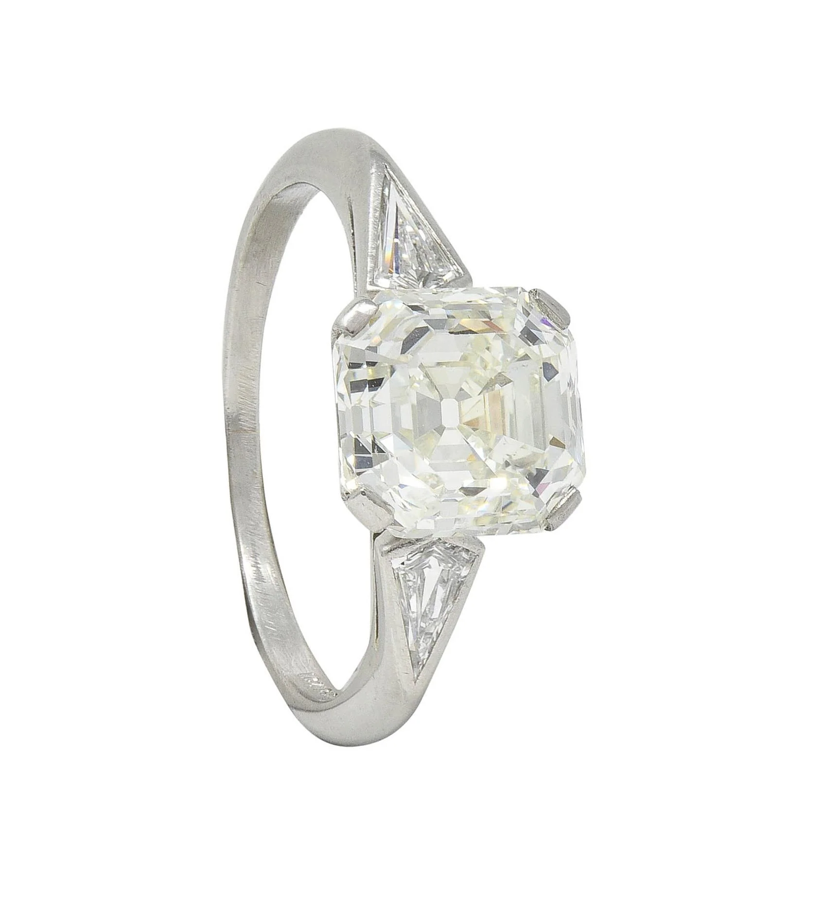 Mid-Century 3.62 CTW Asscher Cut Diamond Platinum Vintage Engagement Ring GIA - Image 13