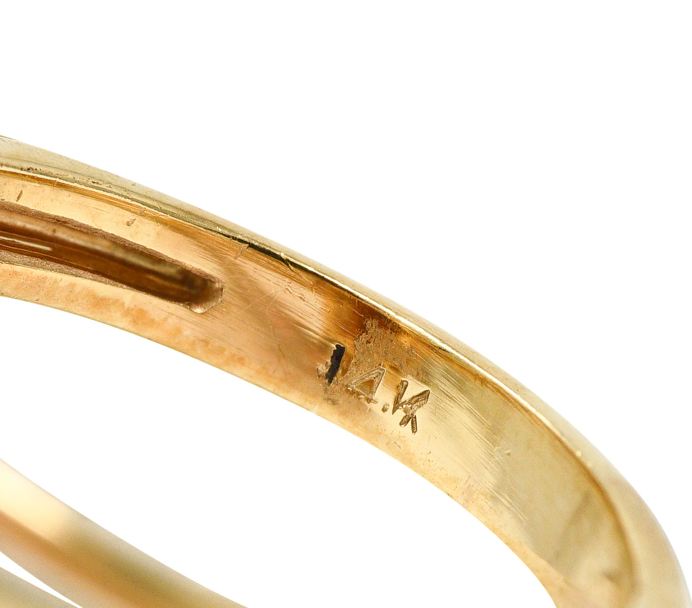Mid-Century 4.68 CTW Oval Cut Citrine Diamond 14 Karat Yellow Gold Wire Vintage Cocktail Ring - Image 8