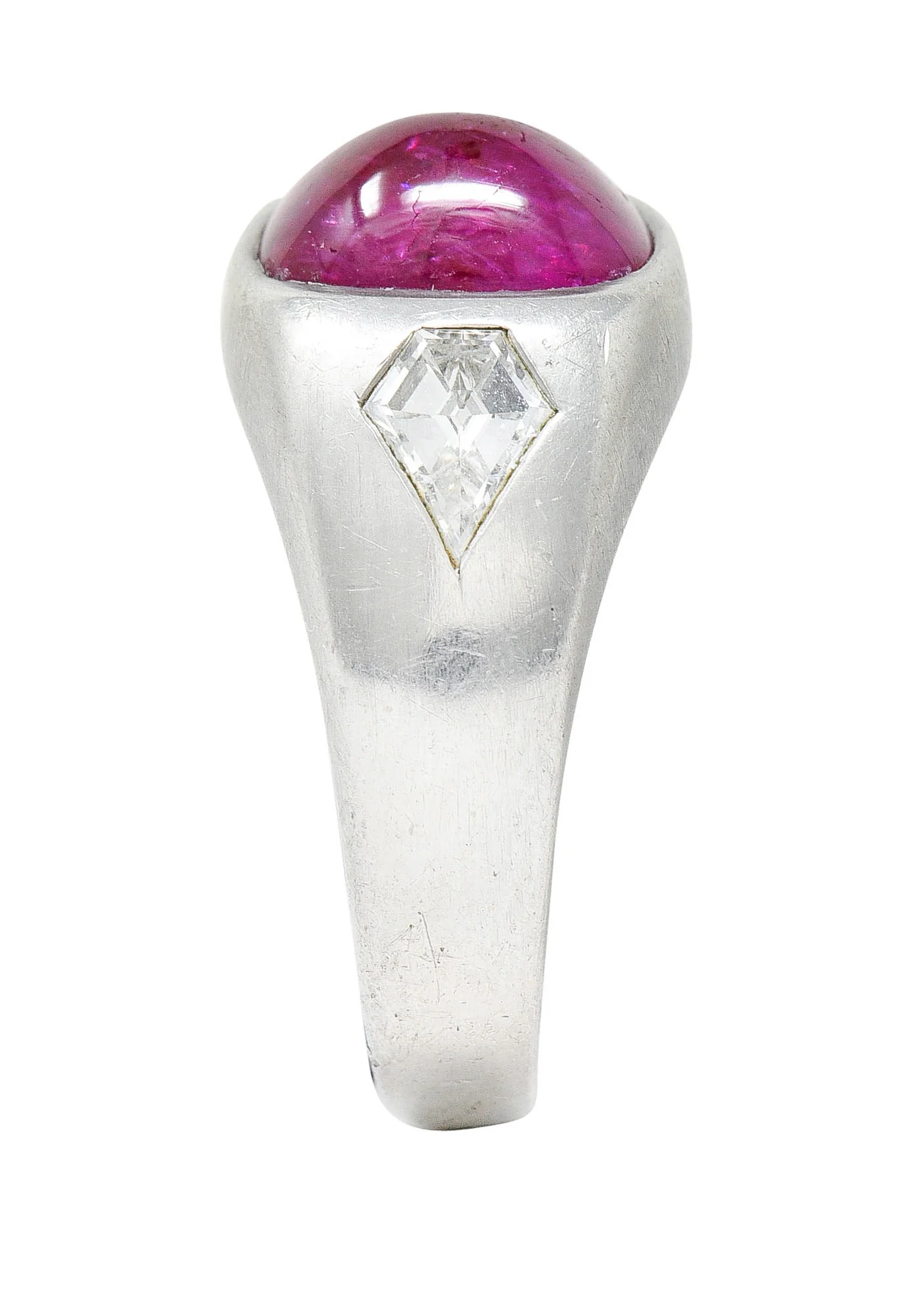 Mid-Century 5.75 CTW No Heat Burmese Ruby Diamond Platinum Unisex Band Ring GIA - Image 11