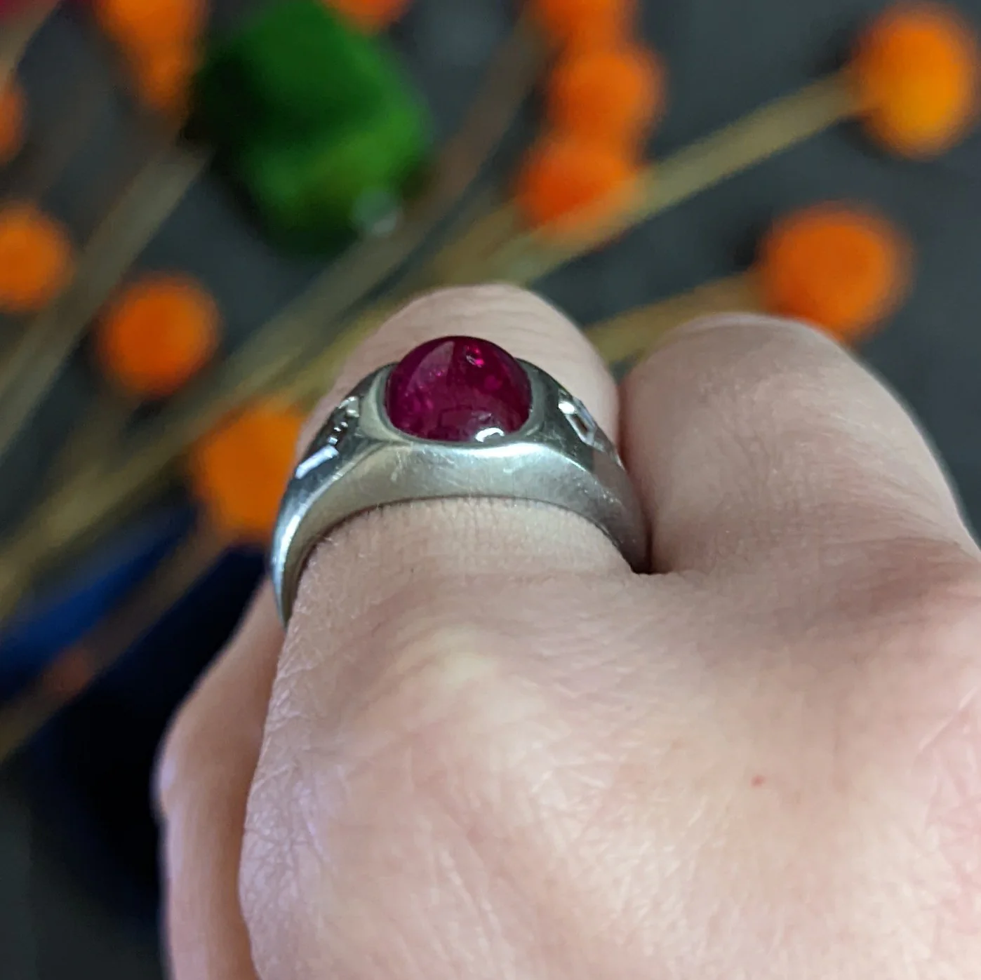 Mid-Century 5.75 CTW No Heat Burmese Ruby Diamond Platinum Unisex Band Ring GIA - Image 16