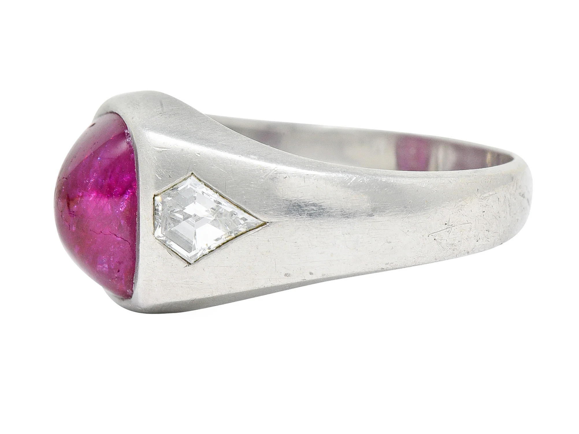Mid-Century 5.75 CTW No Heat Burmese Ruby Diamond Platinum Unisex Band Ring GIA - Image 5