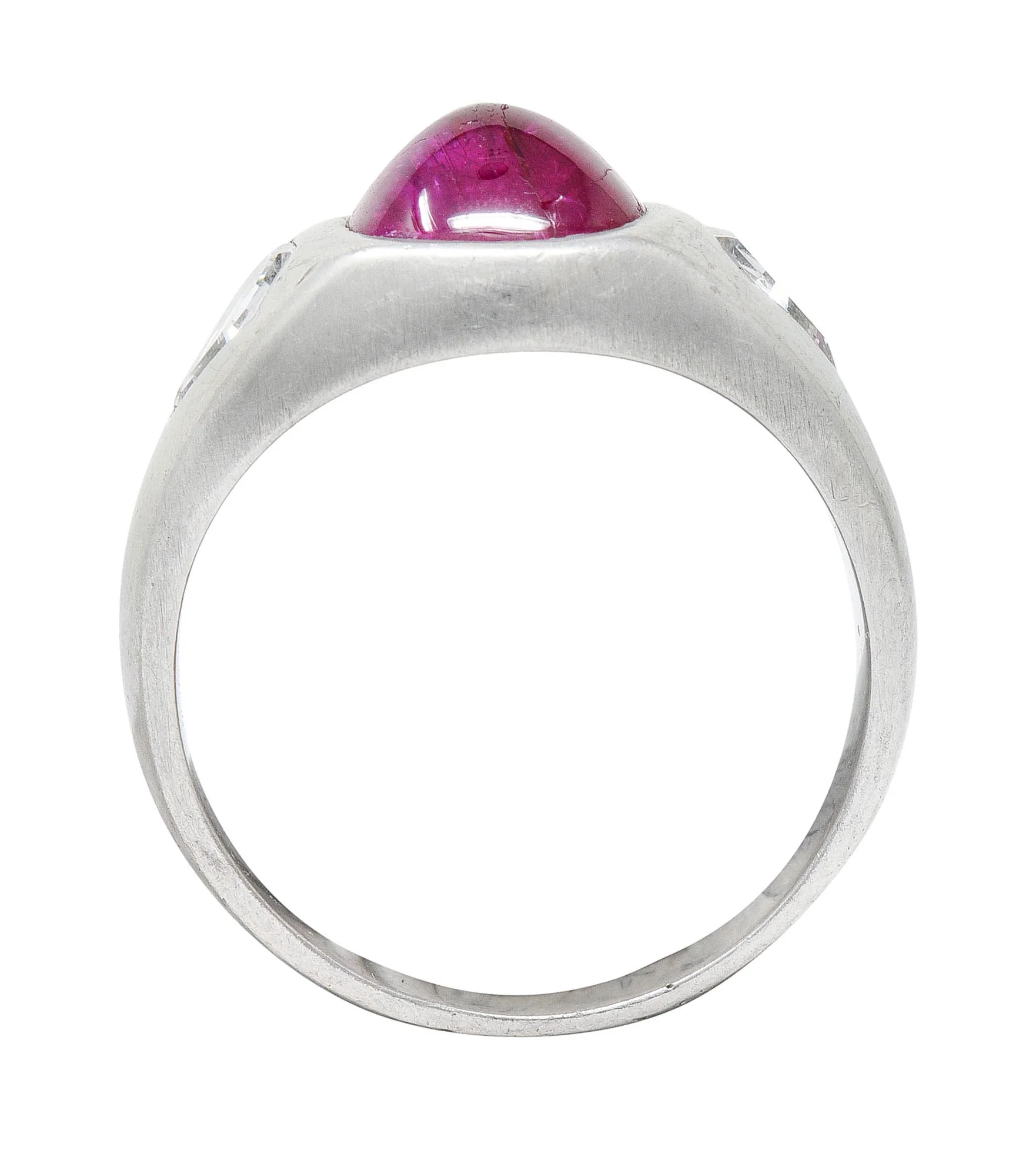 Mid-Century 5.75 CTW No Heat Burmese Ruby Diamond Platinum Unisex Band Ring GIA - Image 9