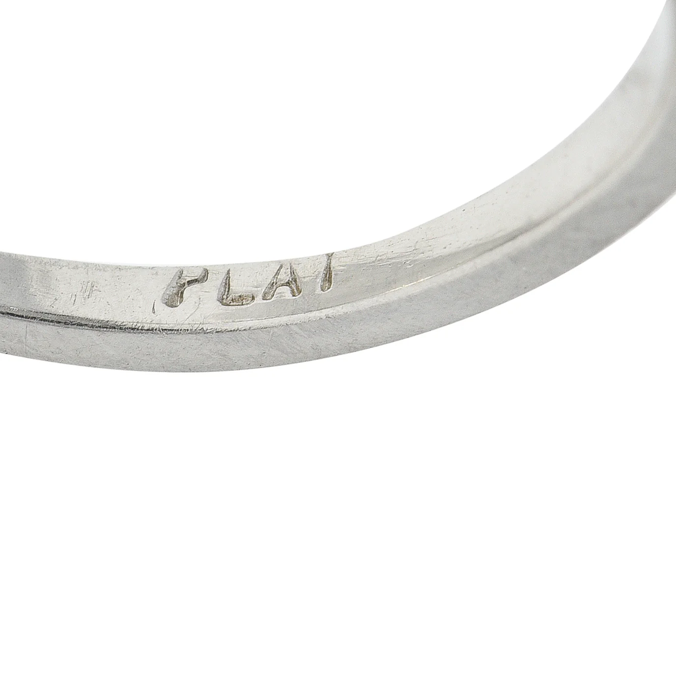 Mid-Century Diamond Platinum Wheat Vintage Contour Band Ring - Image 5