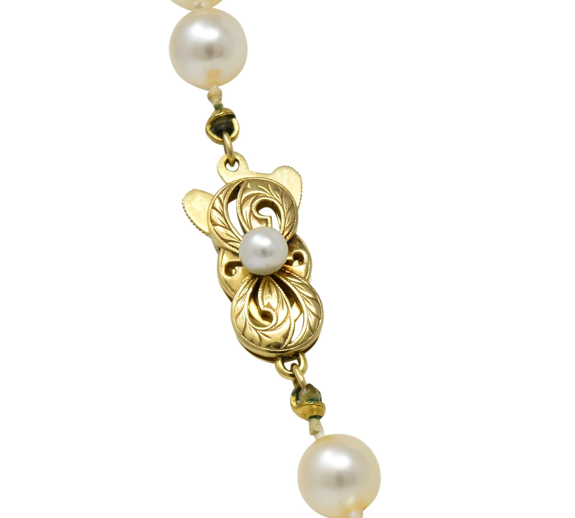 Mikimoto Contemporary Cultured Pearl 14 Karat Gold Necklace - Image 3