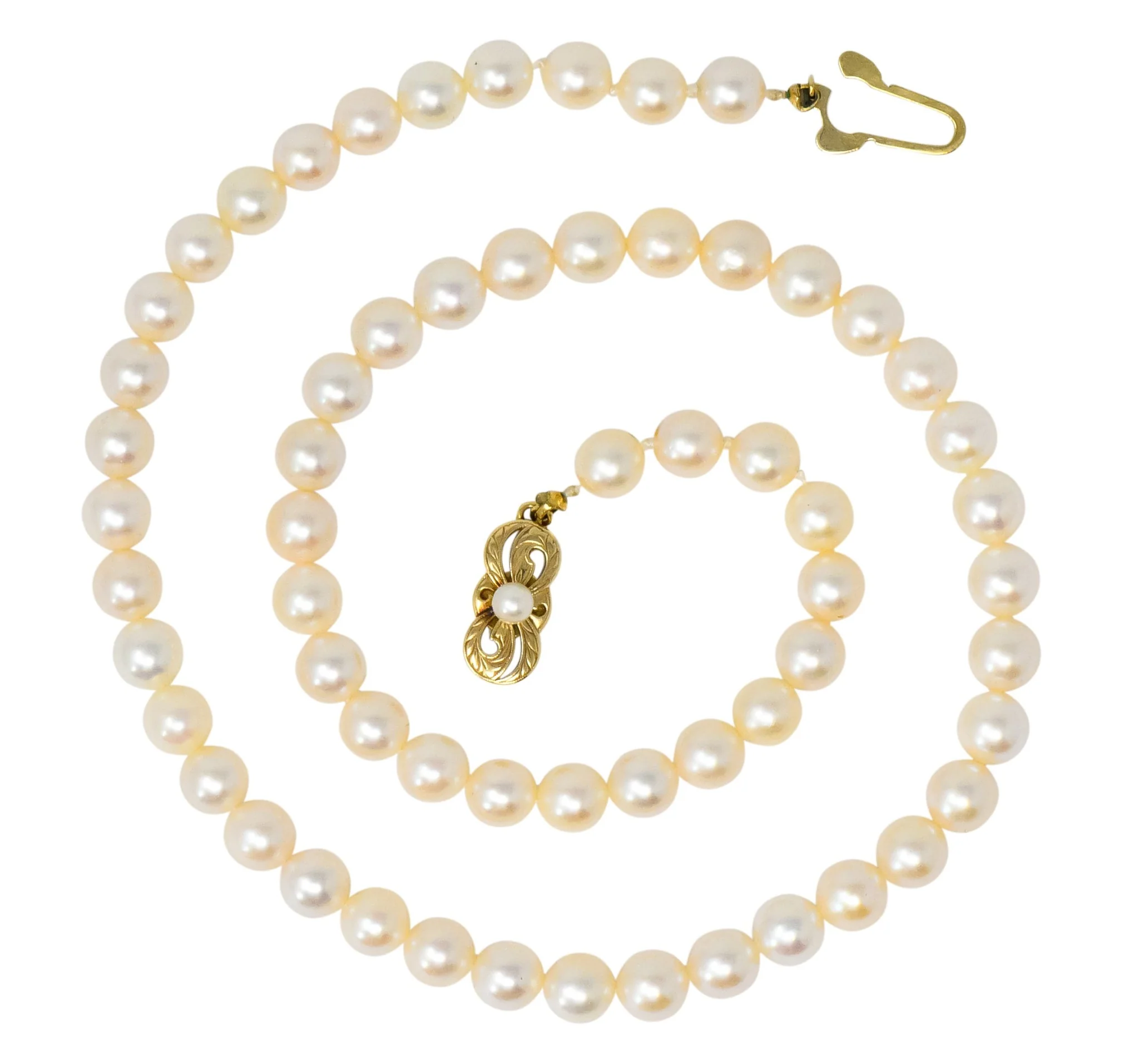 Mikimoto Contemporary Cultured Pearl 14 Karat Gold Necklace - Image 6