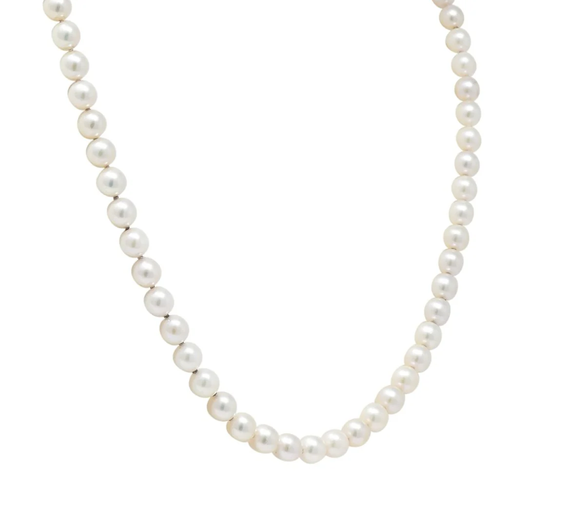 Mikimoto Contemporary Cultured Pearl 18 Karat Yellow Gold Necklace - Image 4