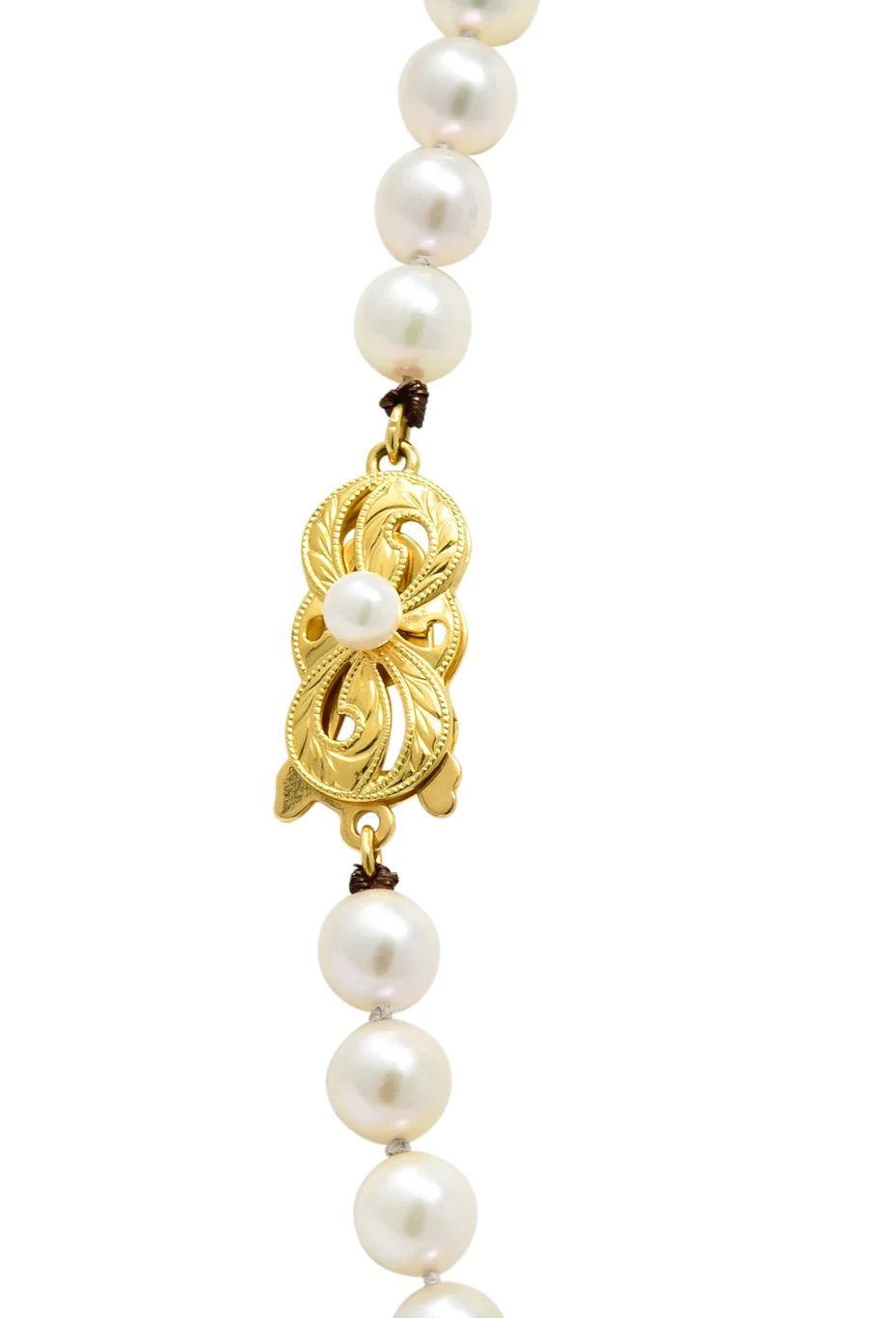 Mikimoto Contemporary Cultured Pearl 18 Karat Yellow Gold Necklace - Image 6