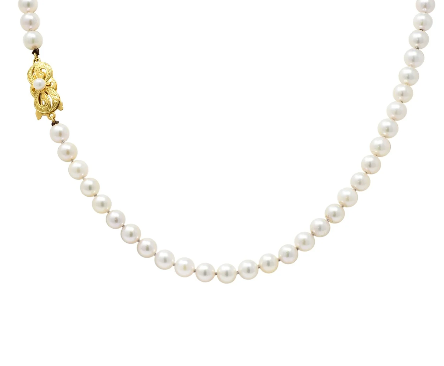 Mikimoto Contemporary Cultured Pearl 18 Karat Yellow Gold Necklace - Image 8