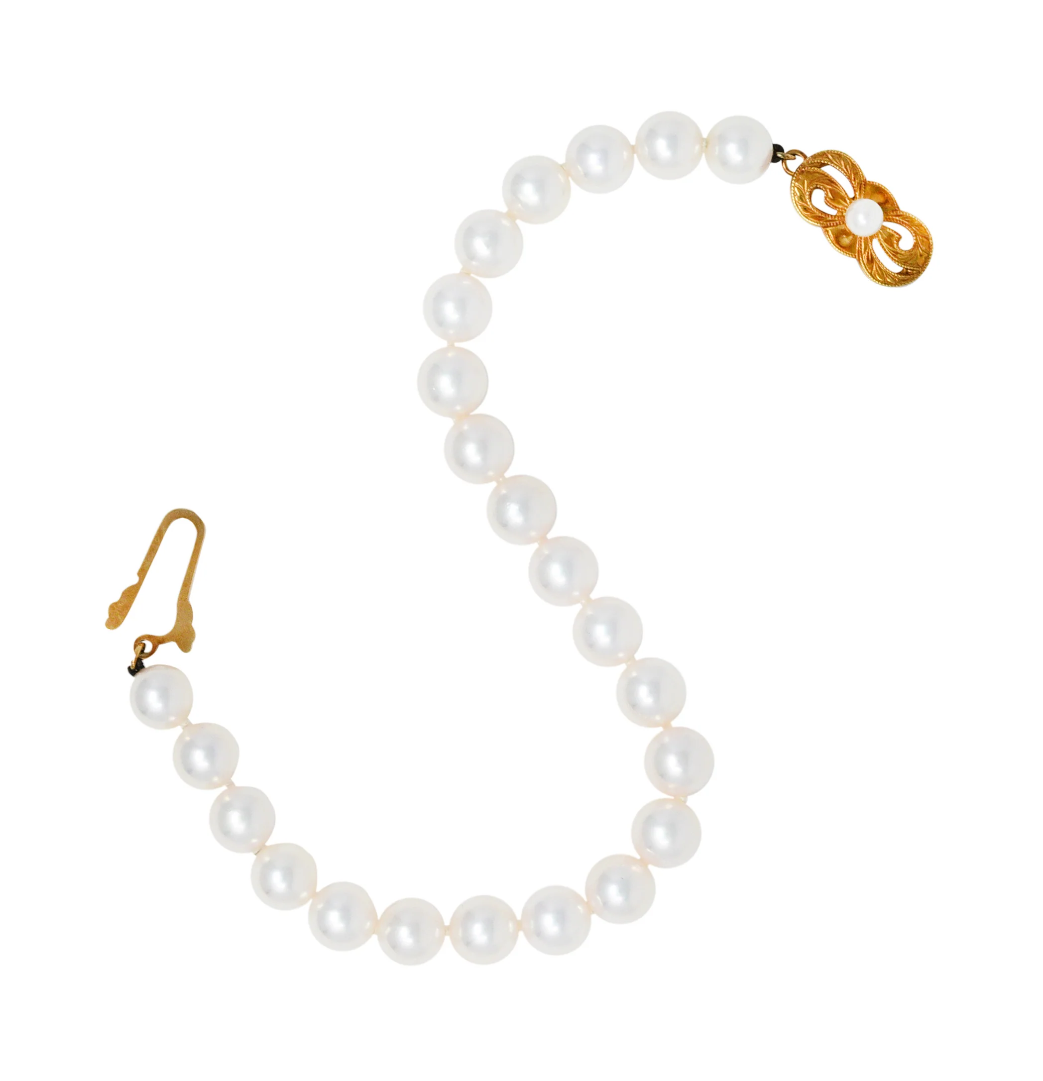 Mikimoto Cultured Pearl 18 Karat Gold Strand Bracelet - Image 9