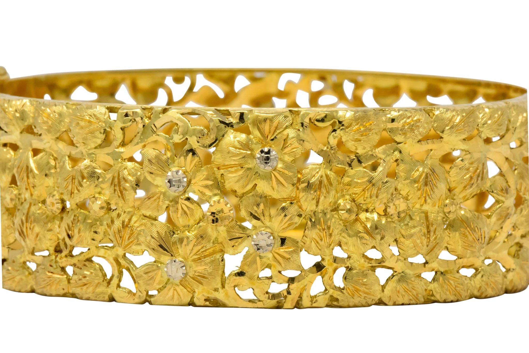 Milor 18 Karat Gold Hinged Bangle Bracelet - Image 2