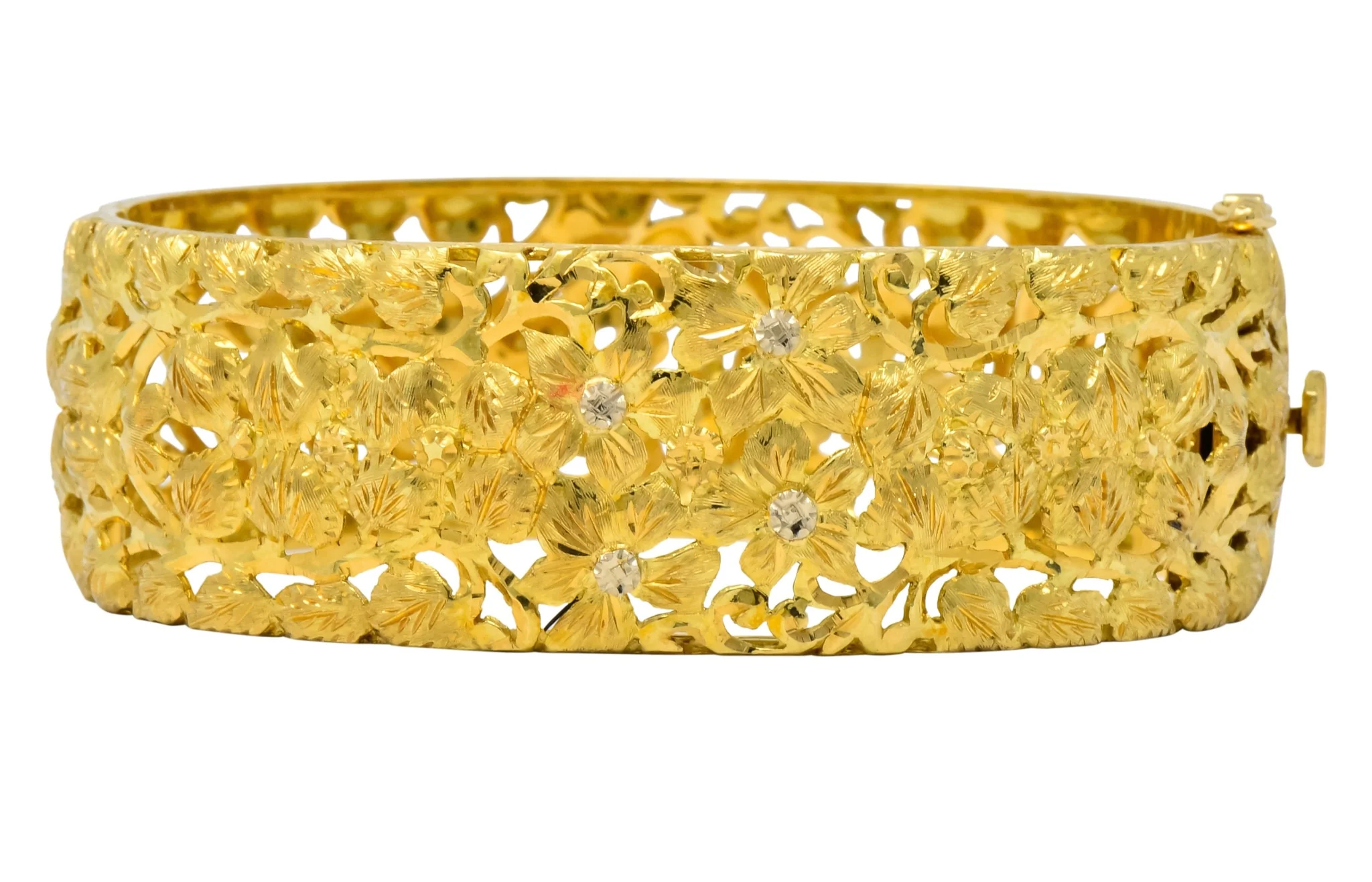 Milor 18 Karat Gold Hinged Bangle Bracelet - Image 3