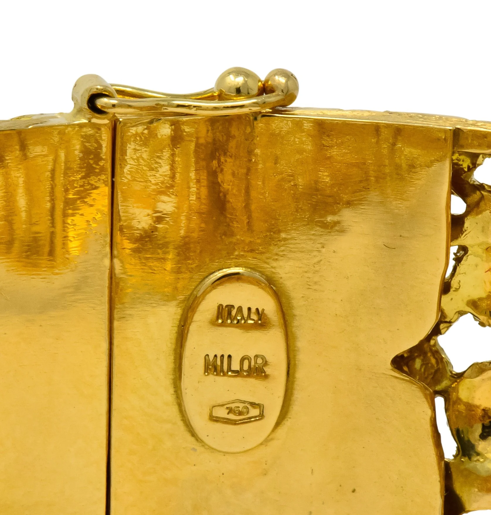Milor 18 Karat Gold Hinged Bangle Bracelet - Image 5