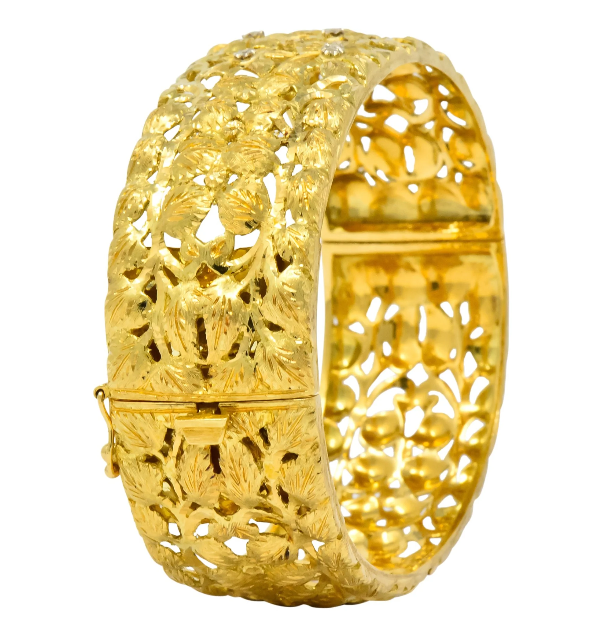 Milor 18 Karat Gold Hinged Bangle Bracelet - Image 7