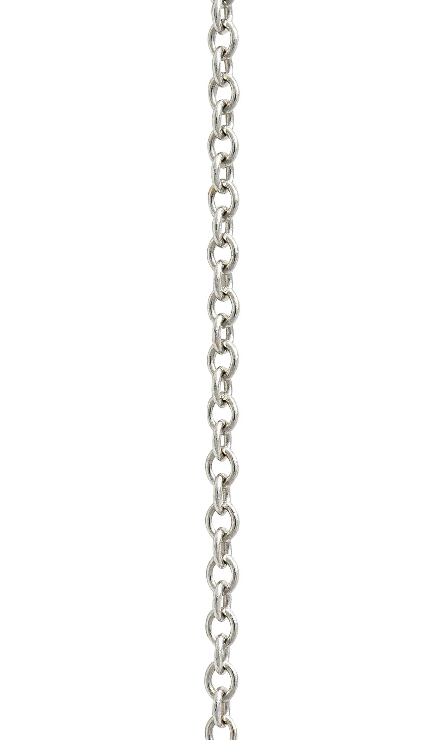 Modern 1.00 CTW Diamond Platinum 14 Karat White Gold Pendant Necklace - Image 7