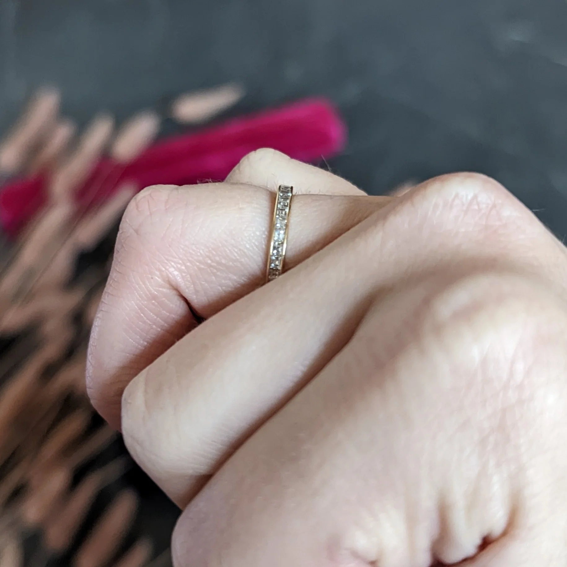 Modern 1.30 CTW Diamond 14 Karat Gold Eternity Band Ring - Image 7