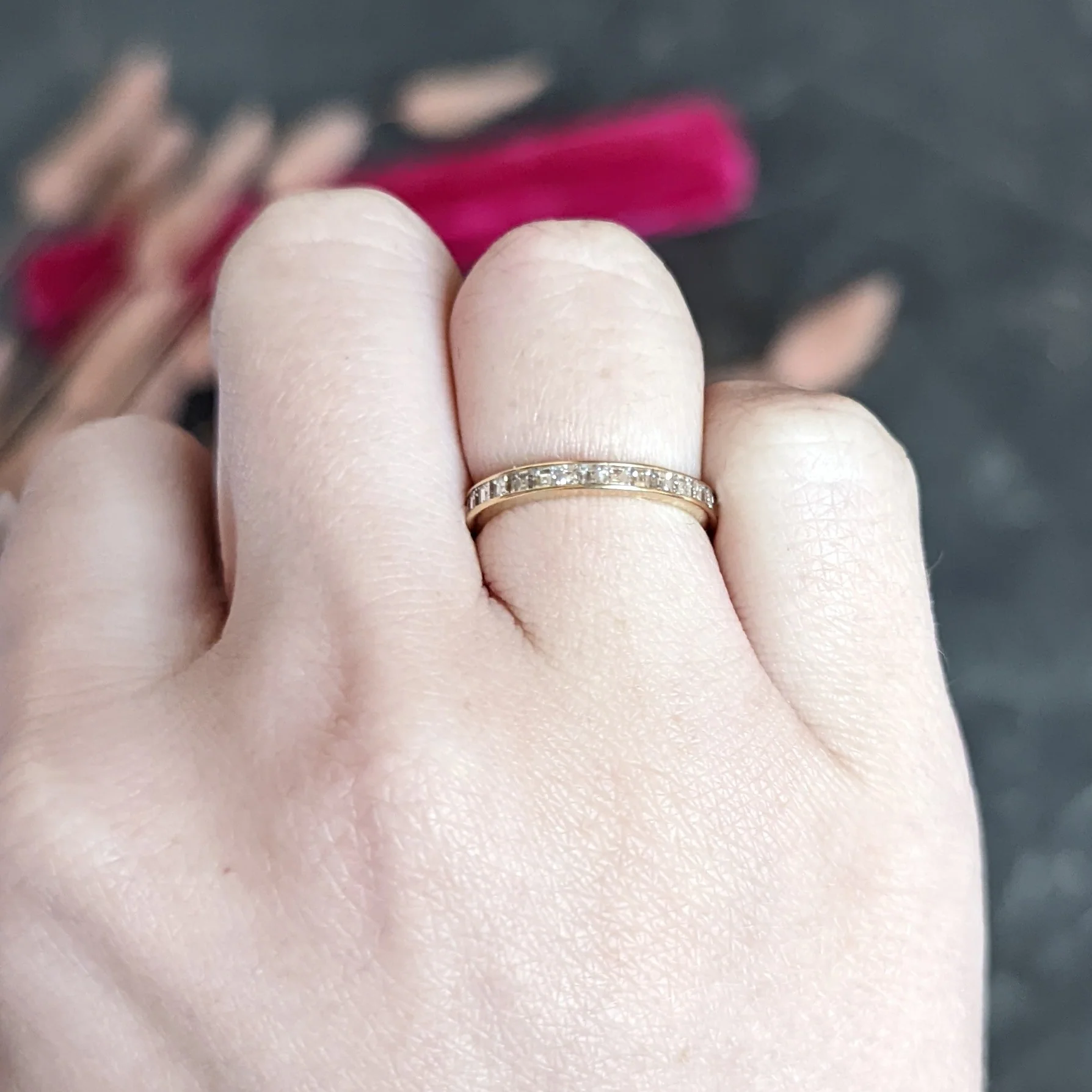 Modern 1.30 CTW Diamond 14 Karat Gold Eternity Band Ring - Image 8