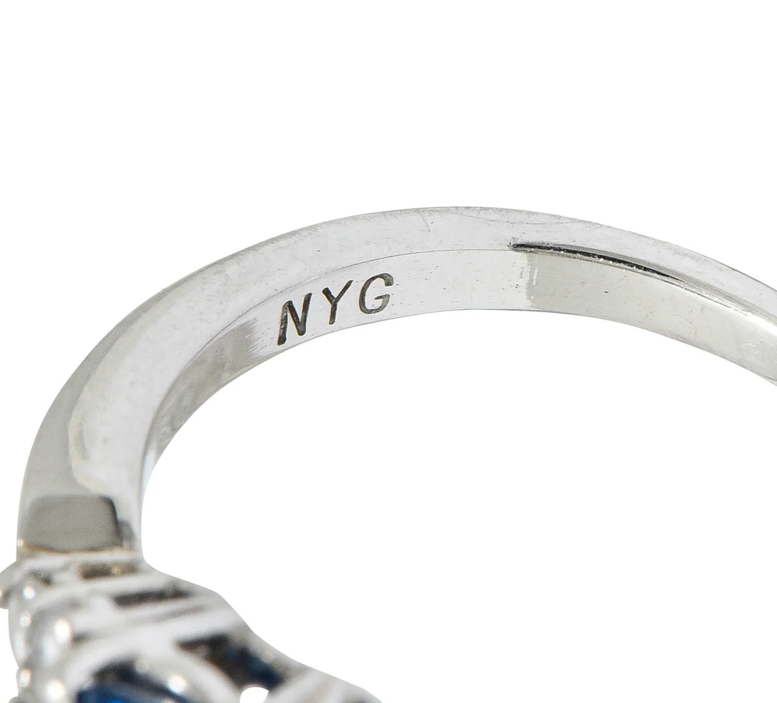 Modern 1.51 CTW Sapphire Diamond Platinum Engagement Ring - Image 7