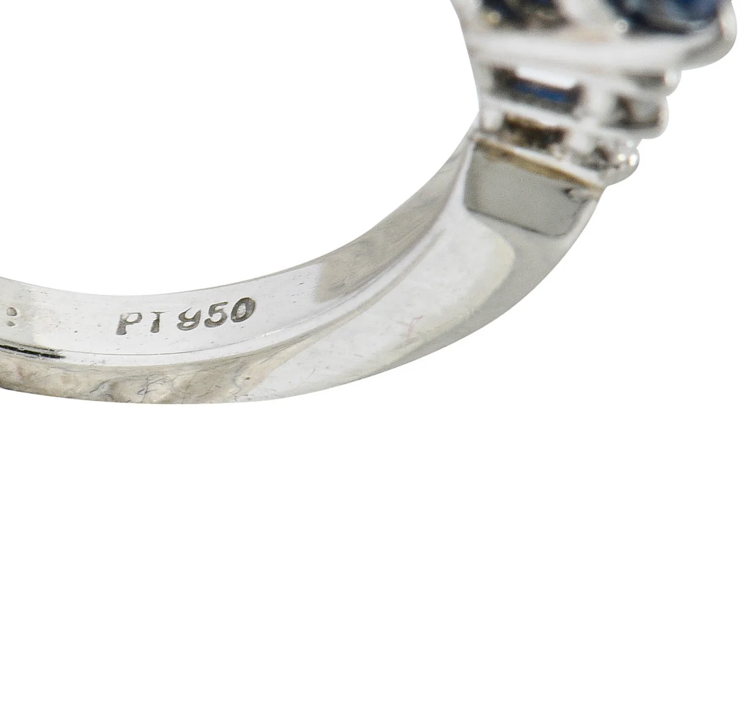 Modern 1.51 CTW Sapphire Diamond Platinum Engagement Ring - Image 8